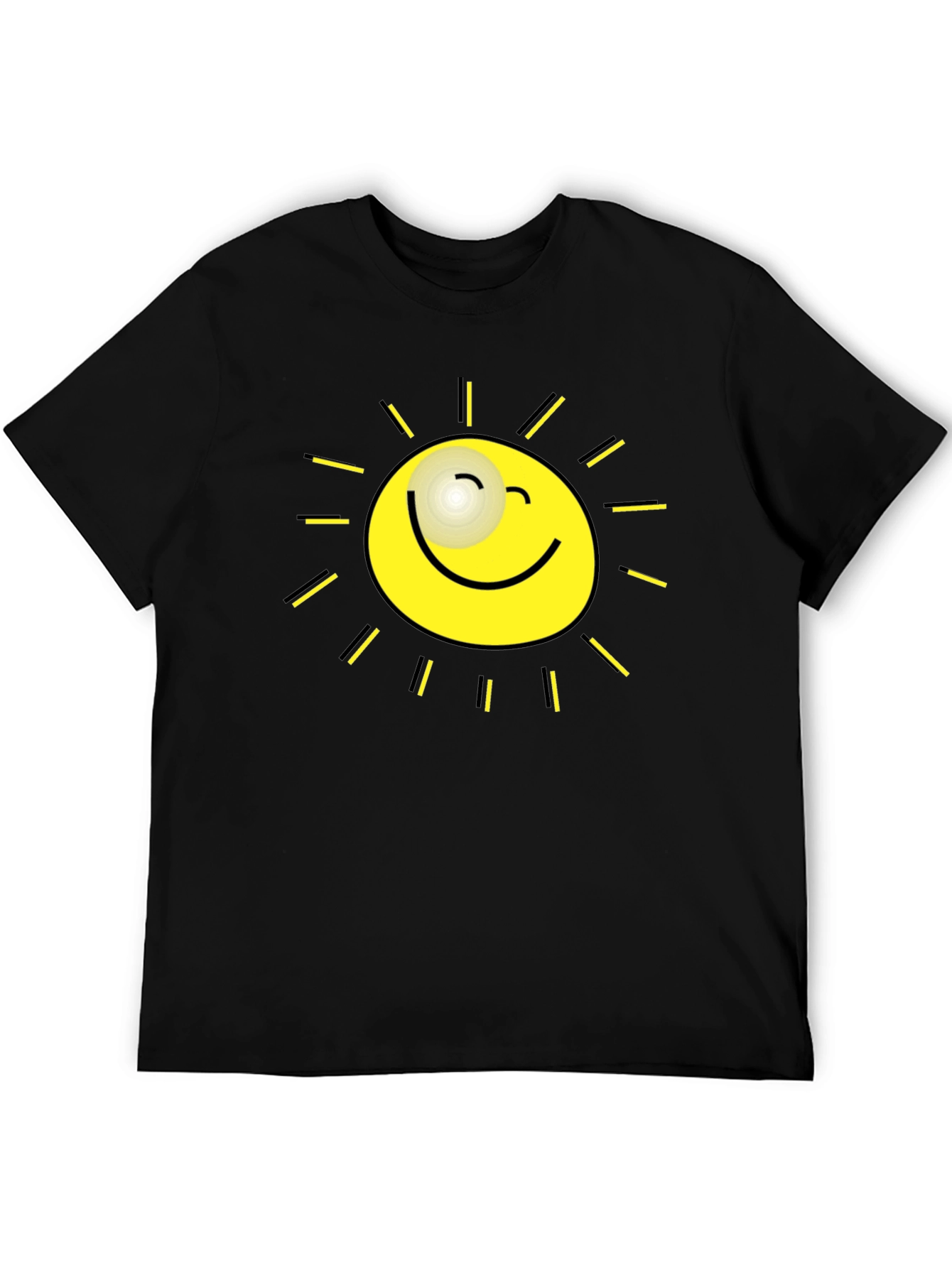 Sunshine Graphic Tee - Black Cotton T-Shirt