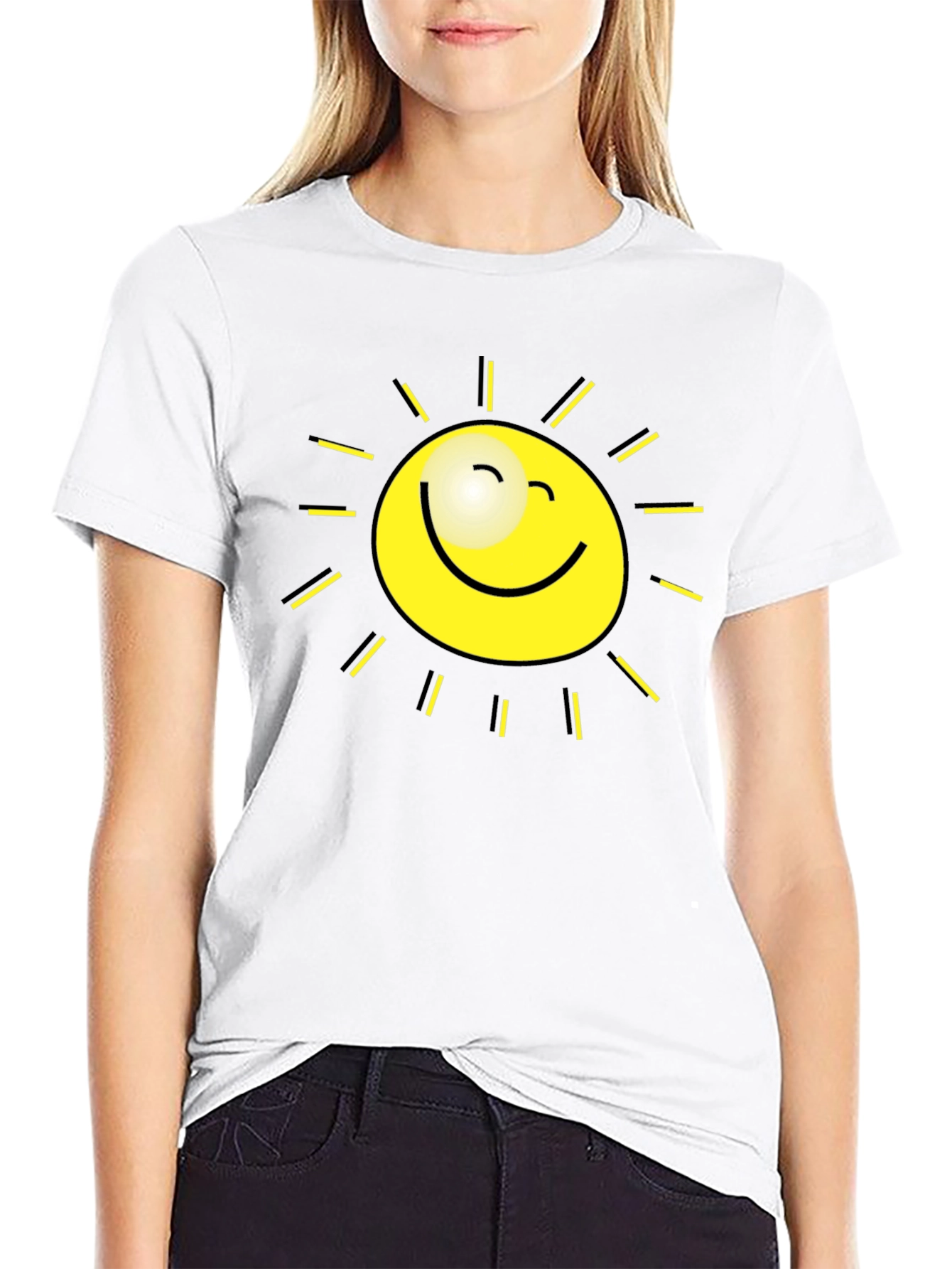 Sunshine Graphic Tee - Black Cotton T-Shirt