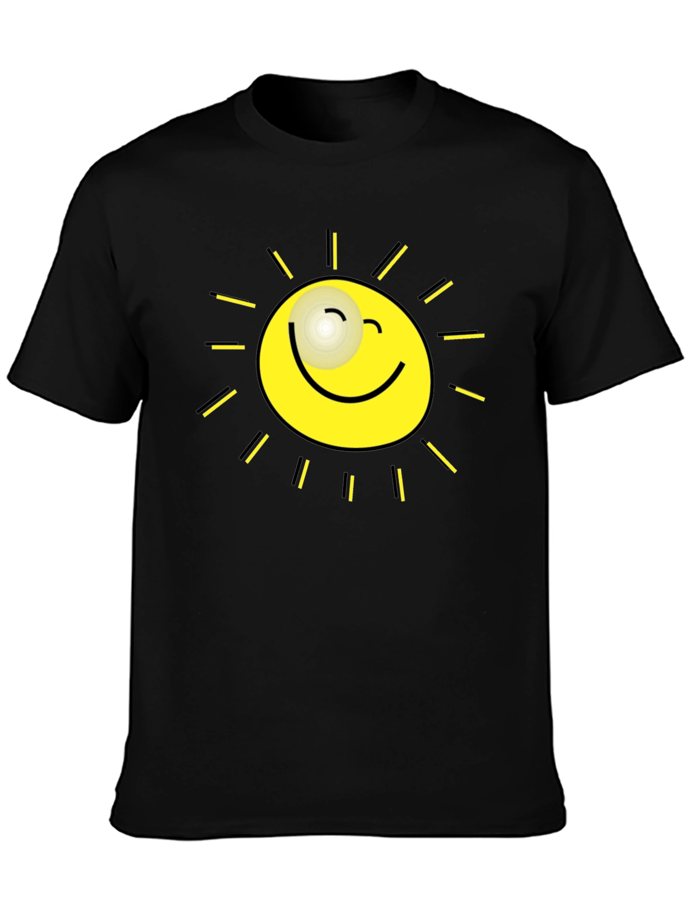 Sunshine Graphic Tee - Black Cotton T-Shirt