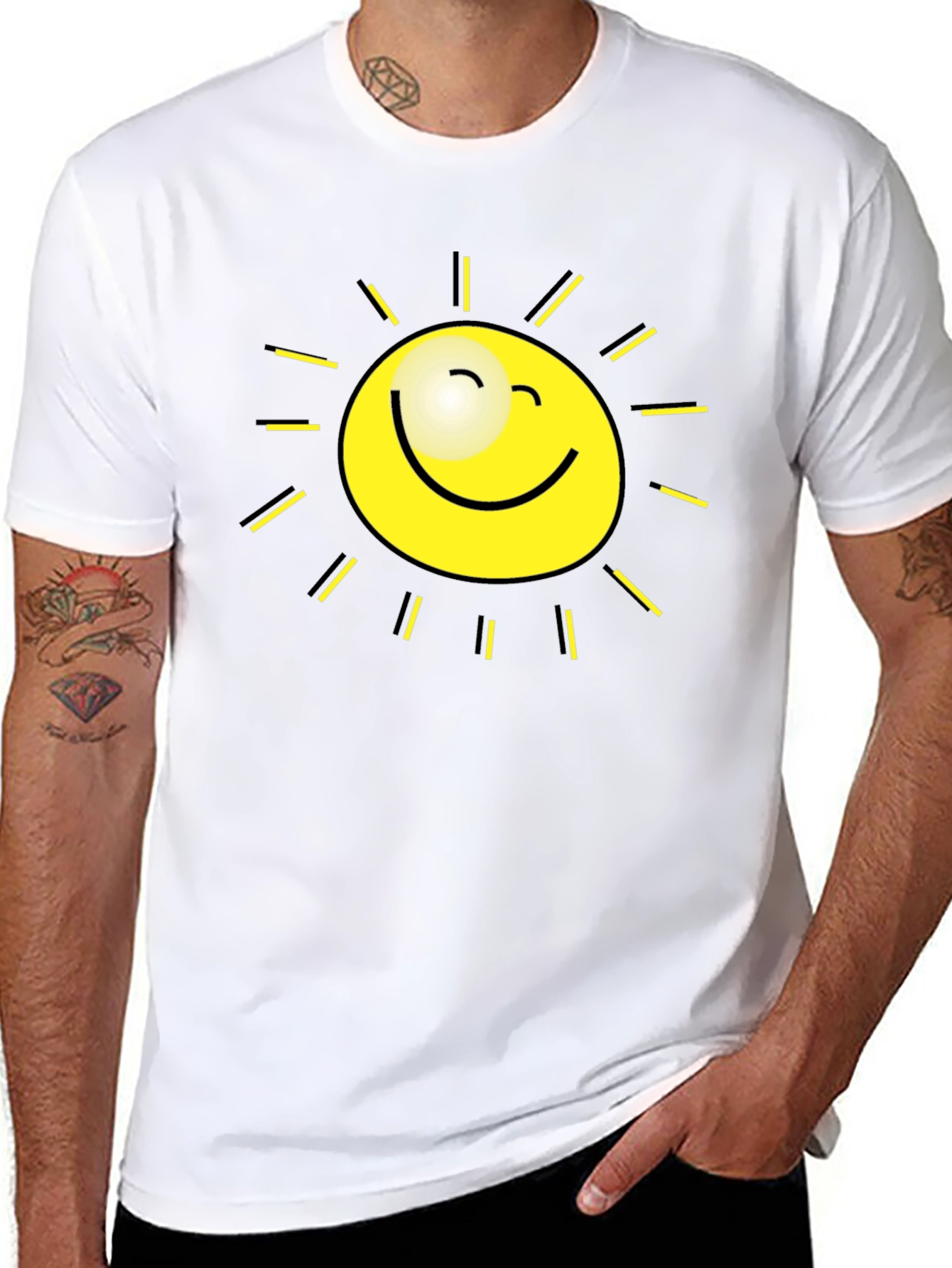 Sunshine Graphic Tee - Black Cotton T-Shirt