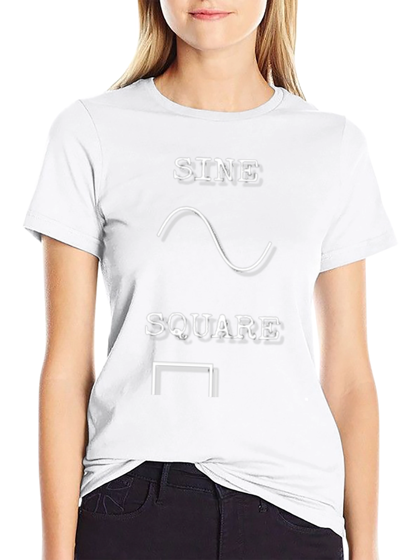 Sine Square Waveform Graphic Tee - Black