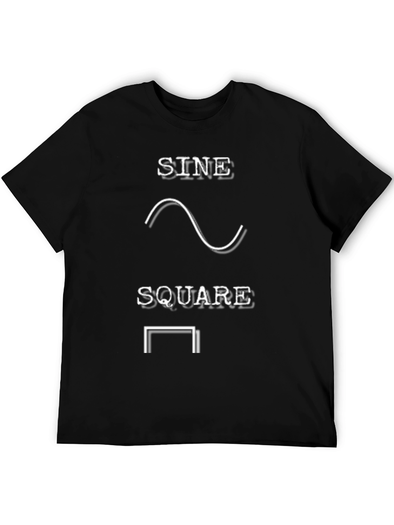 Sine Square Waveform Graphic Tee - Black