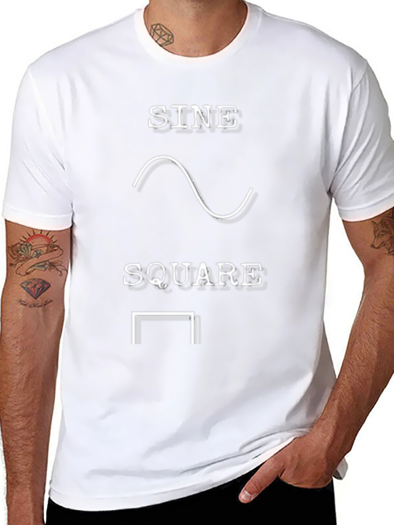 Sine Square Waveform Graphic Tee - Black