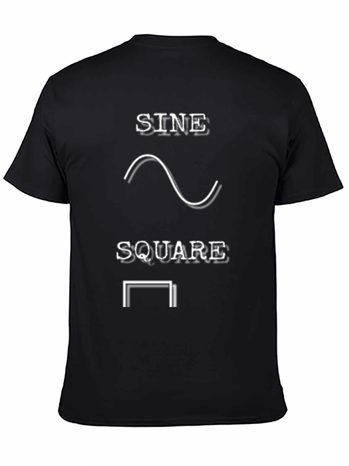 Sine Square Waveform Graphic Tee - Black