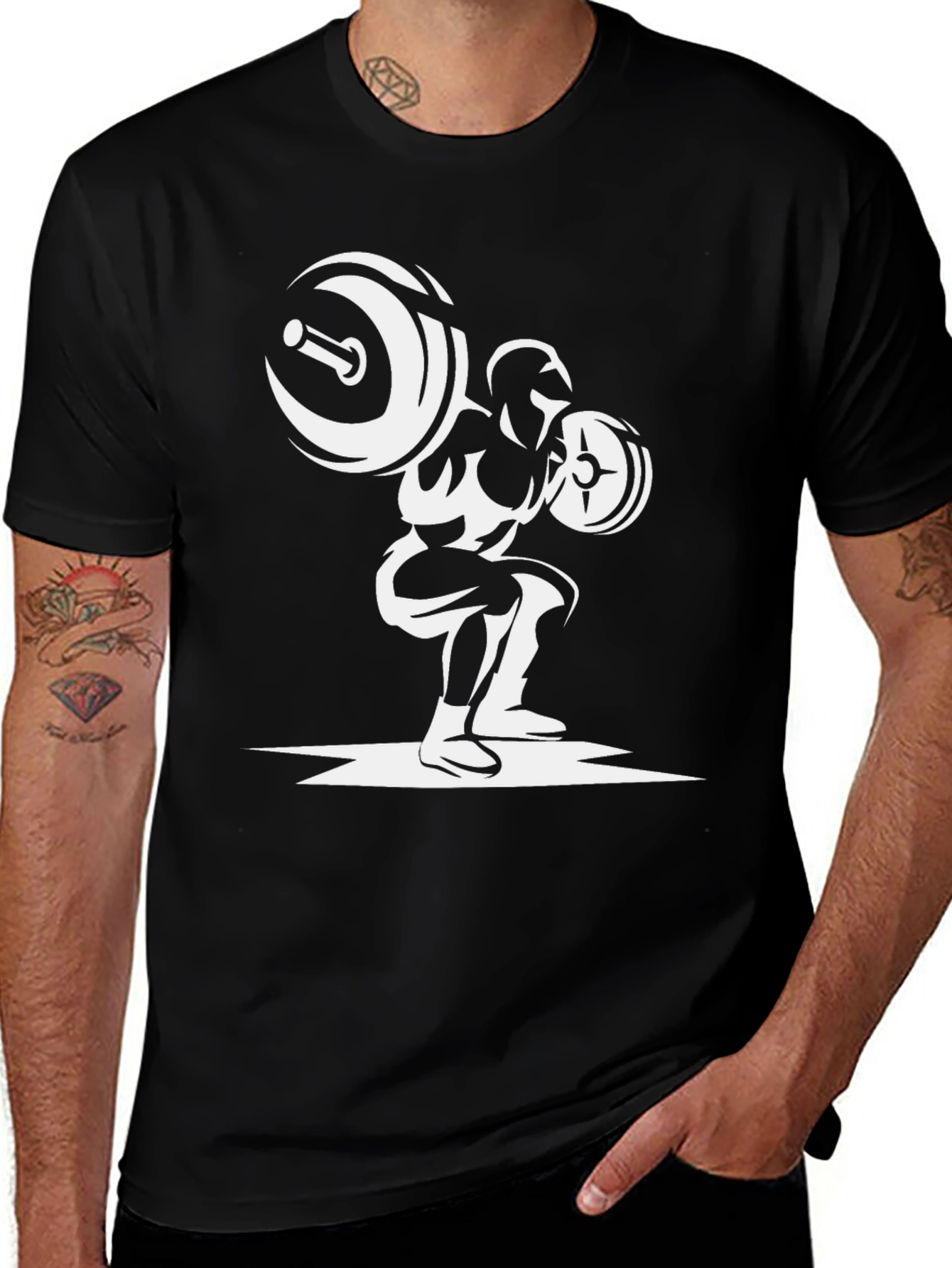 Weightlifting Squat Black Graphic Tee