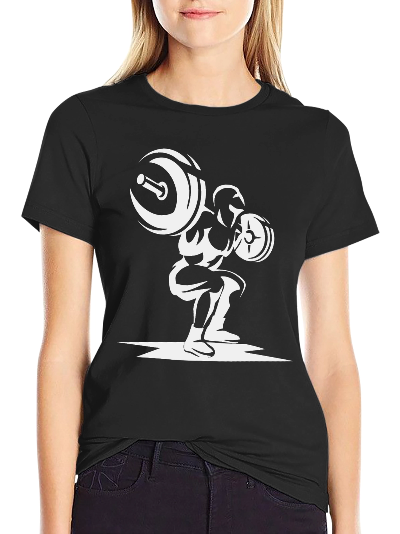 Weightlifting Squat Black Graphic Tee