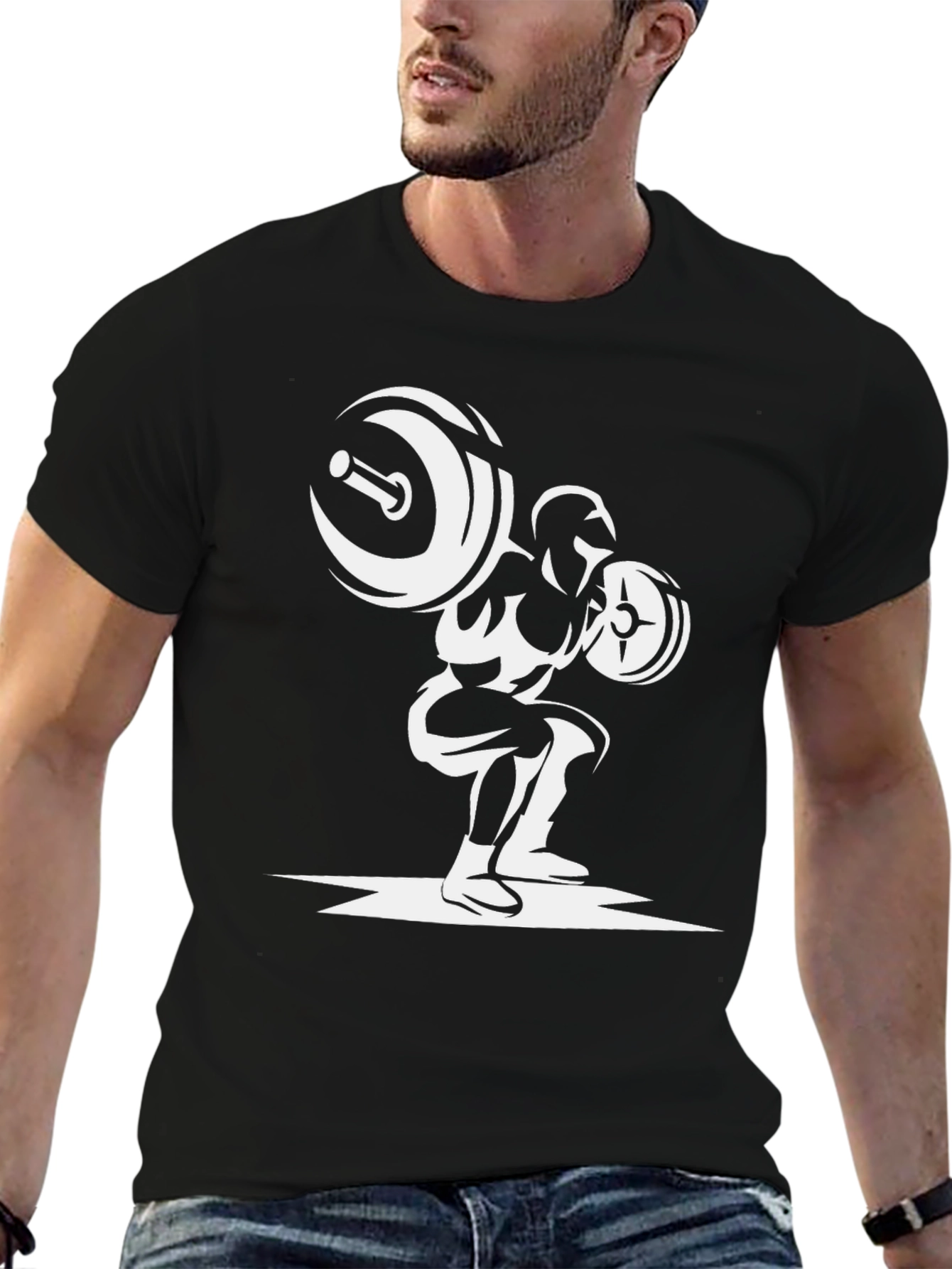 Weightlifting Squat Black Graphic Tee