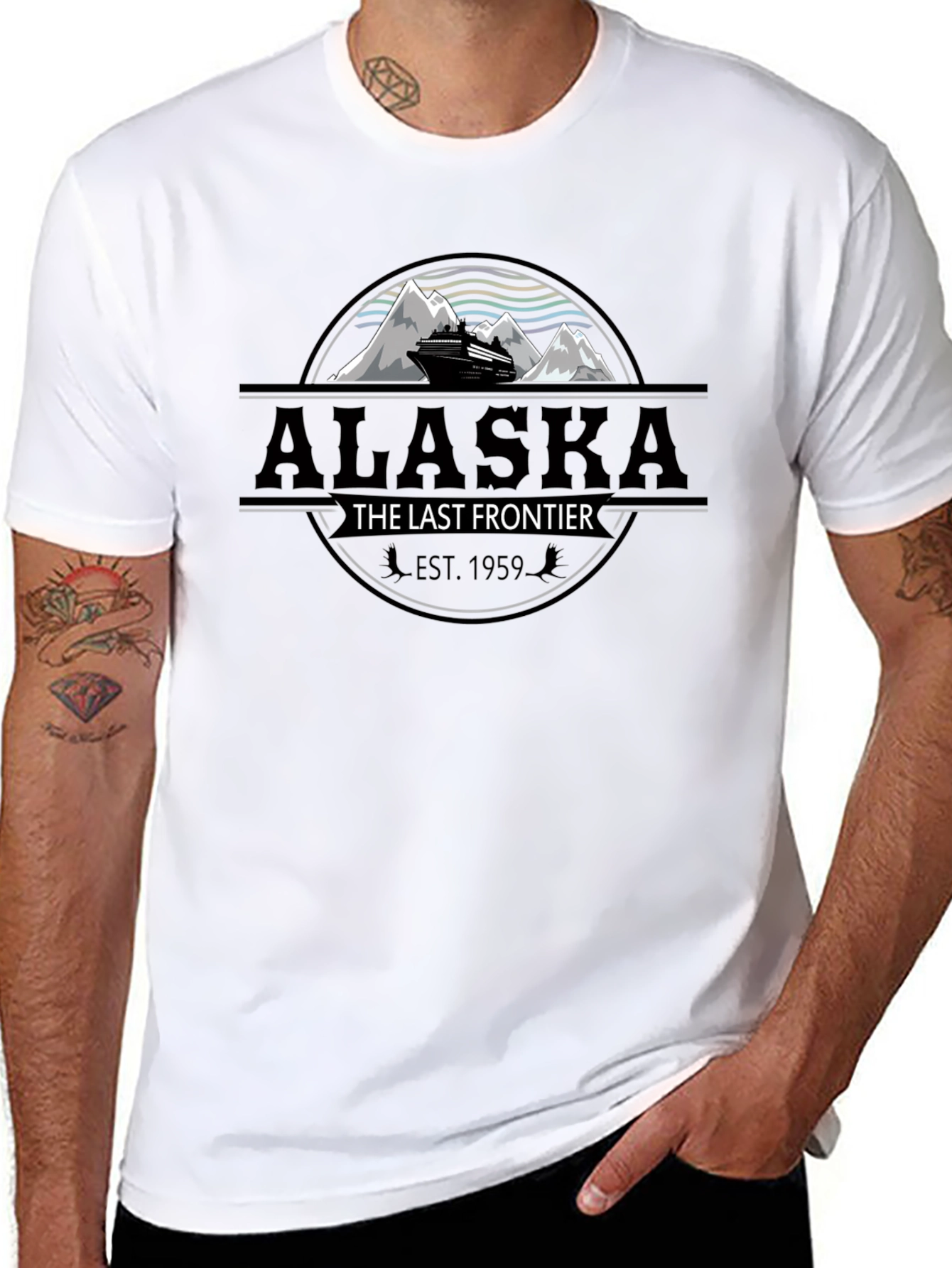 Alaska The Last Frontier Black T-Shirt