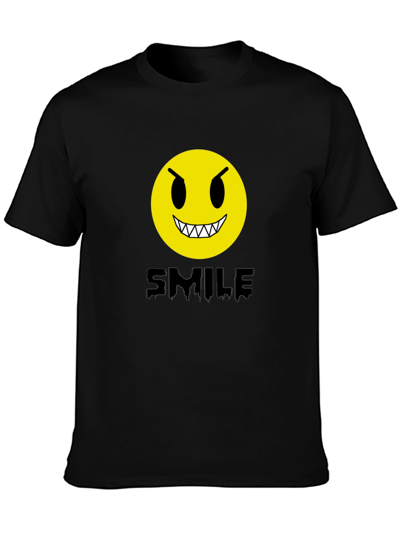 Evil Emoji Graphic Tee - Black Cotton T-Shirt