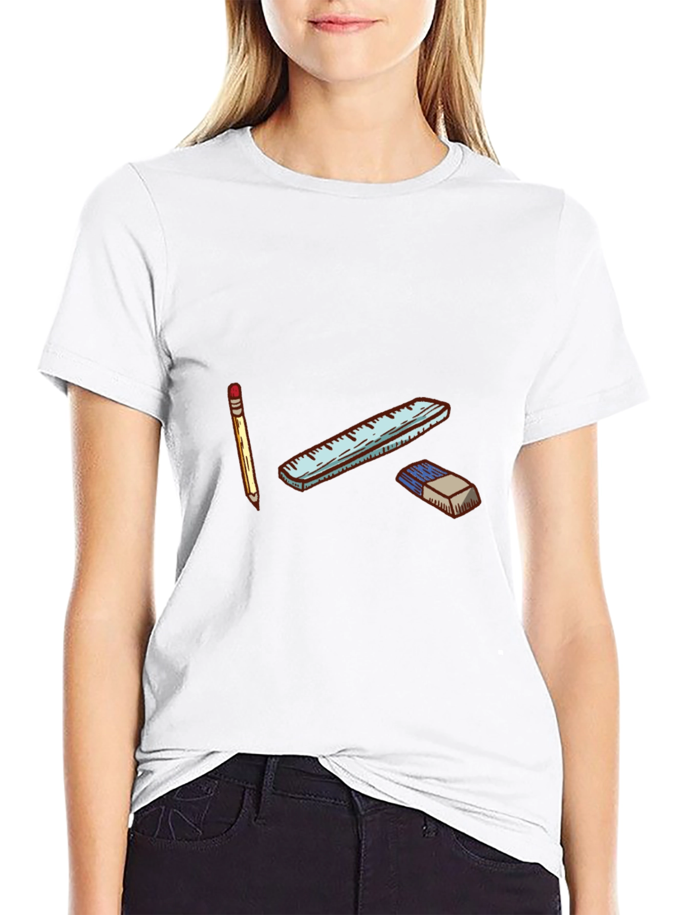 Pencil Ruler & Eraser Graphic Tee