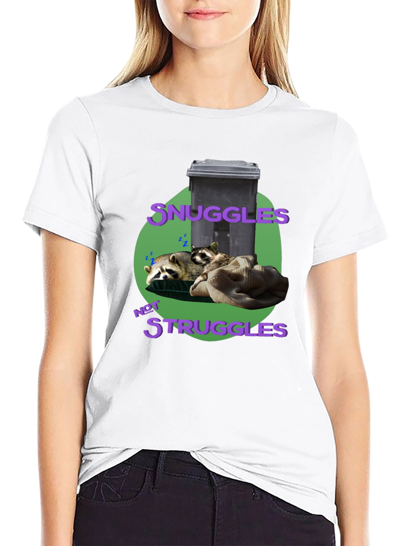Snuggles Not Struggles Raccoon T-Shirt