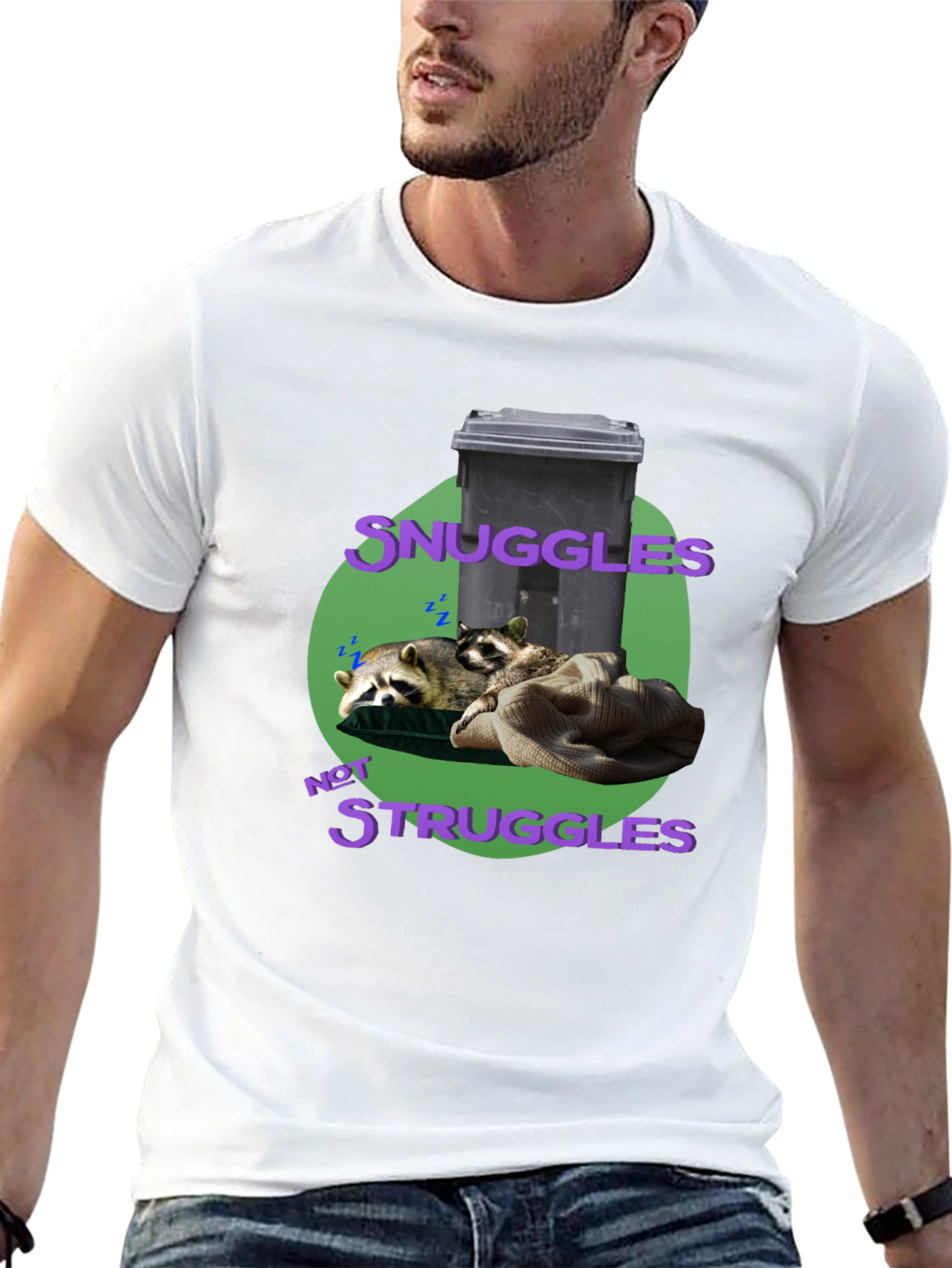 Snuggles Not Struggles Raccoon T-Shirt