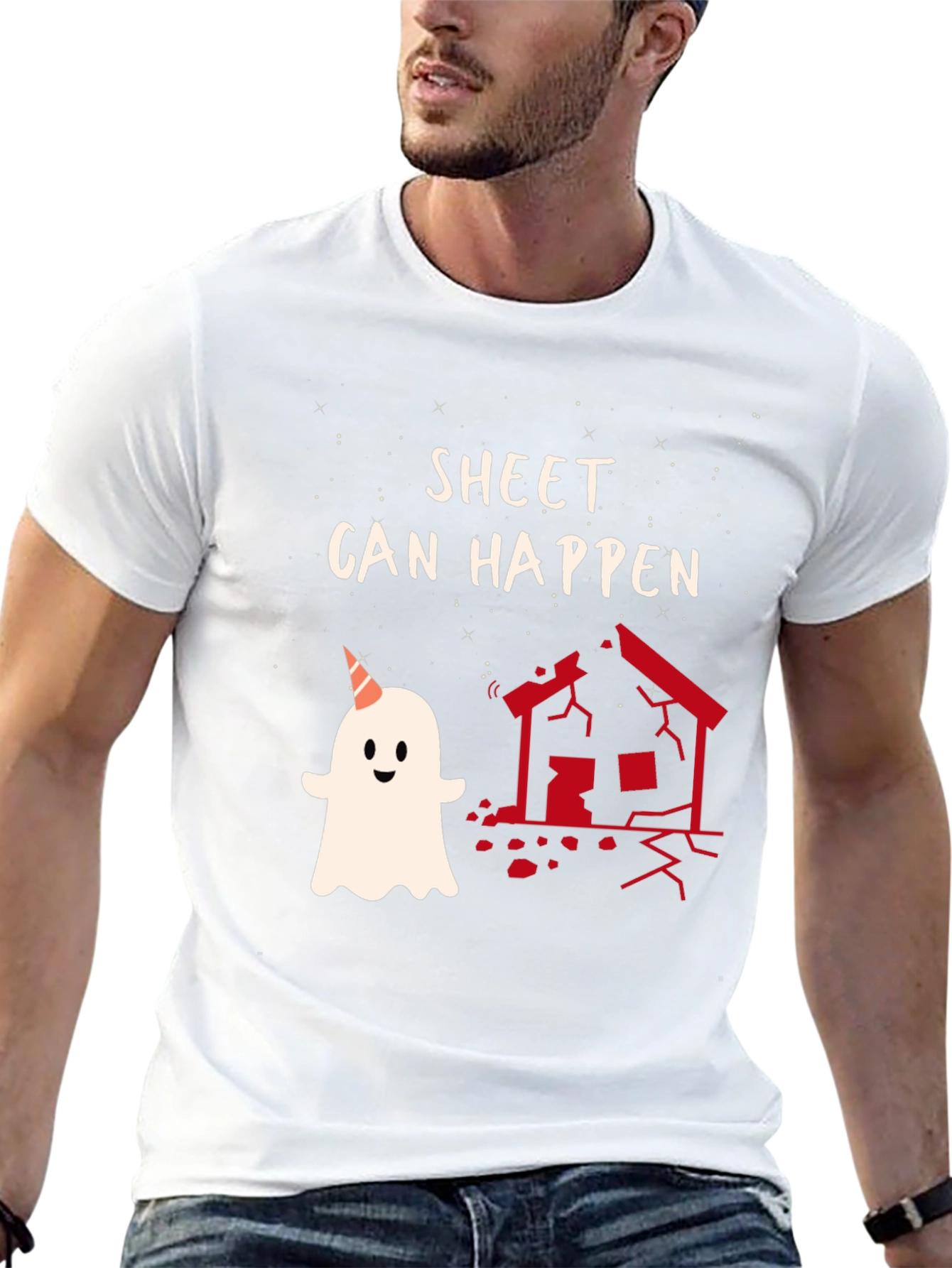 Sheet Can Happen Funny Ghost T-Shirt