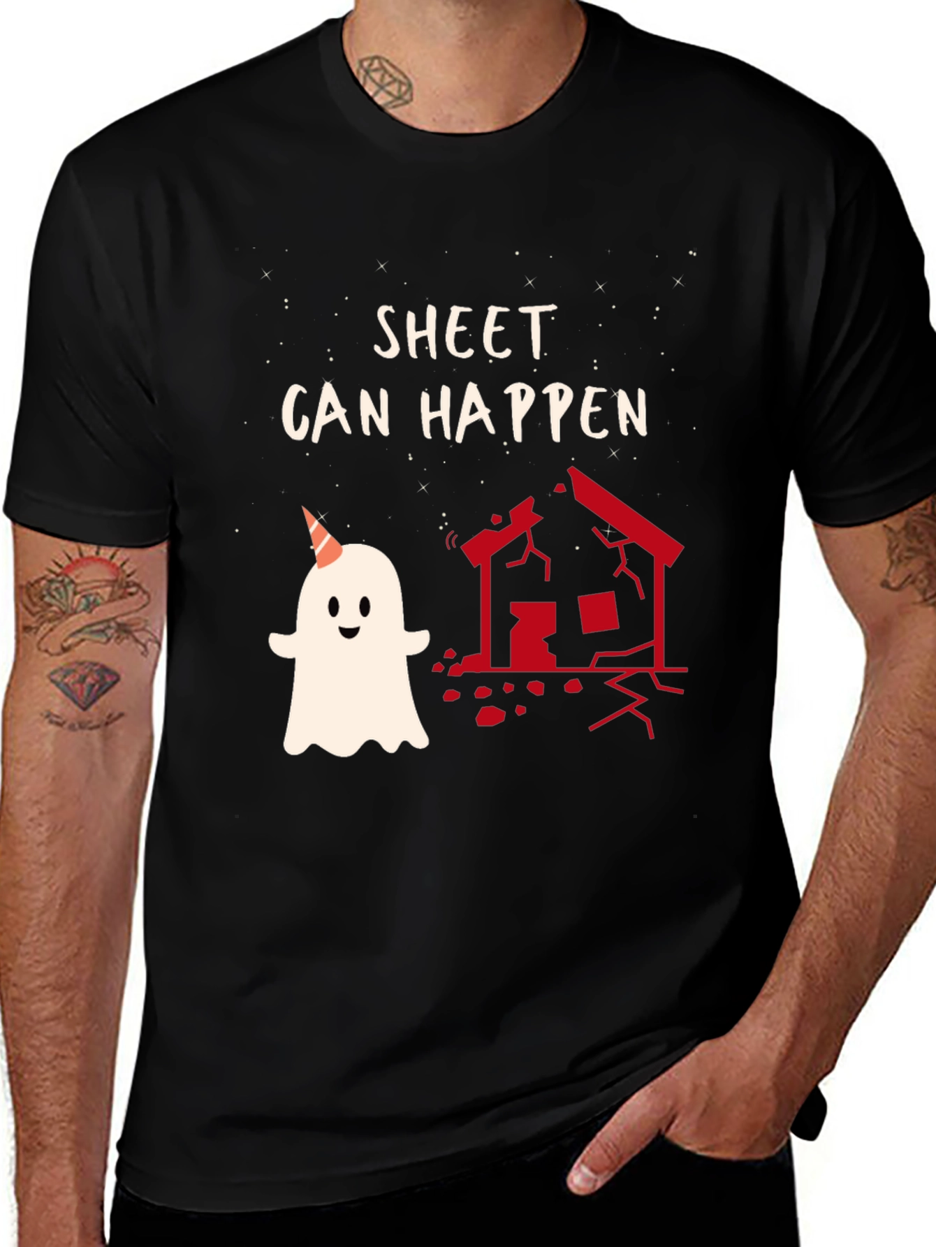 Sheet Can Happen Funny Ghost T-Shirt