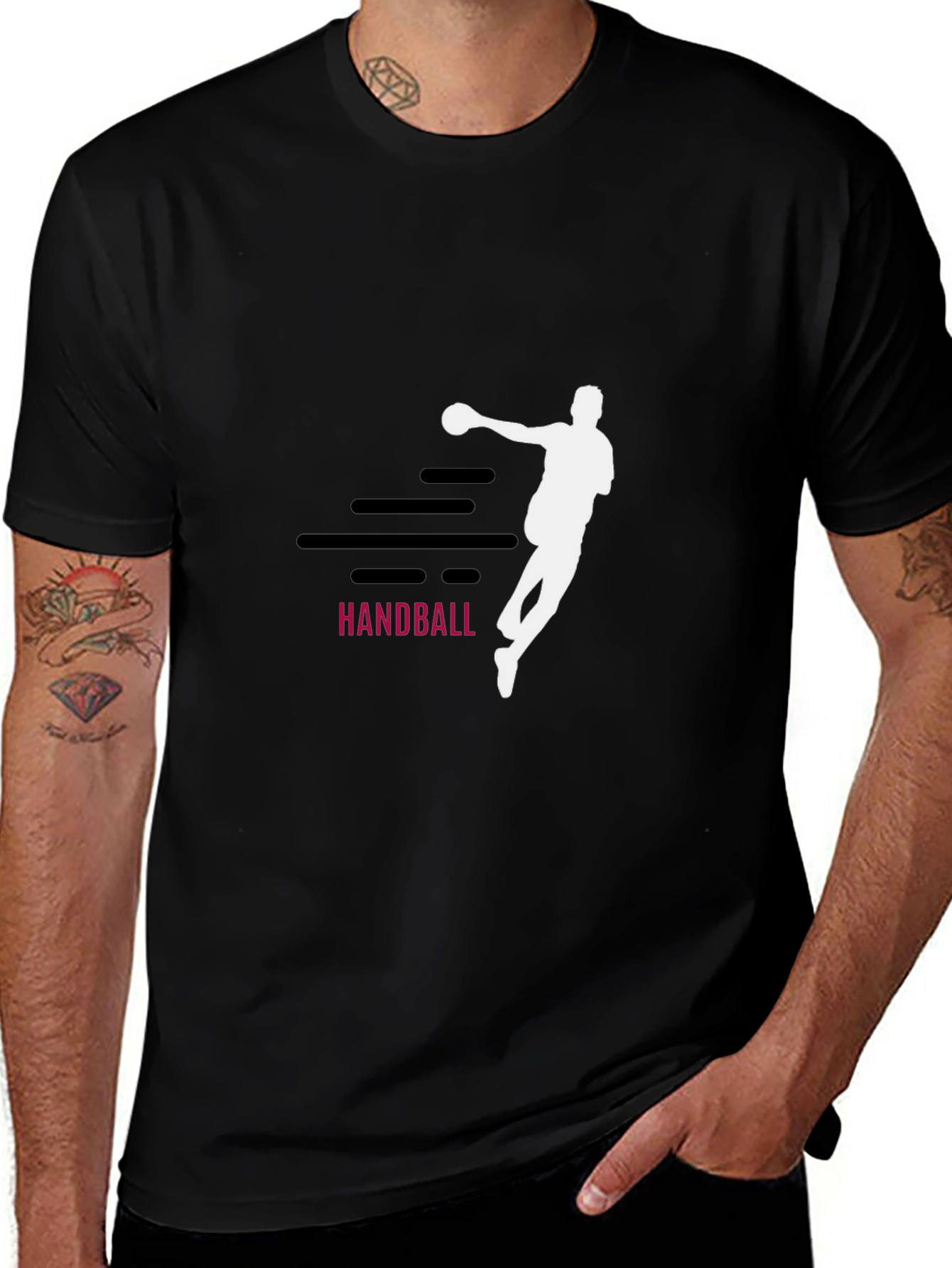 Handball Graphic Tee - Sporty Black T-Shirt