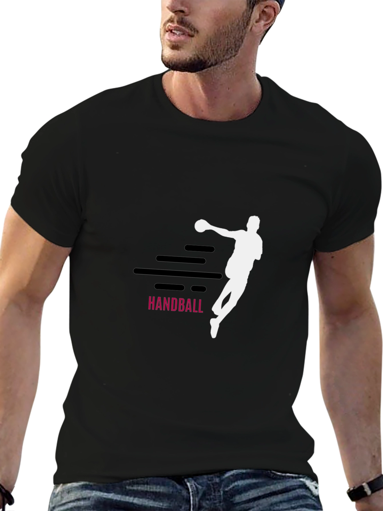 Handball Graphic Tee - Sporty Black T-Shirt