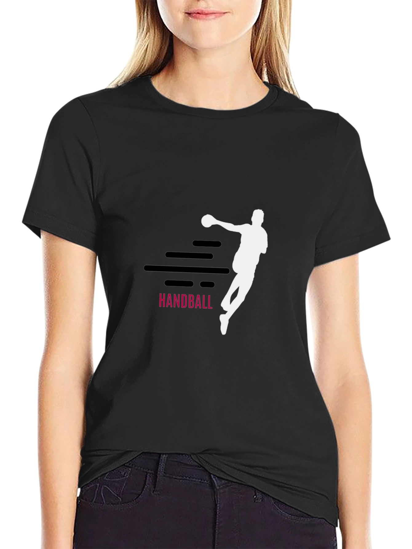 Handball Graphic Tee - Sporty Black T-Shirt