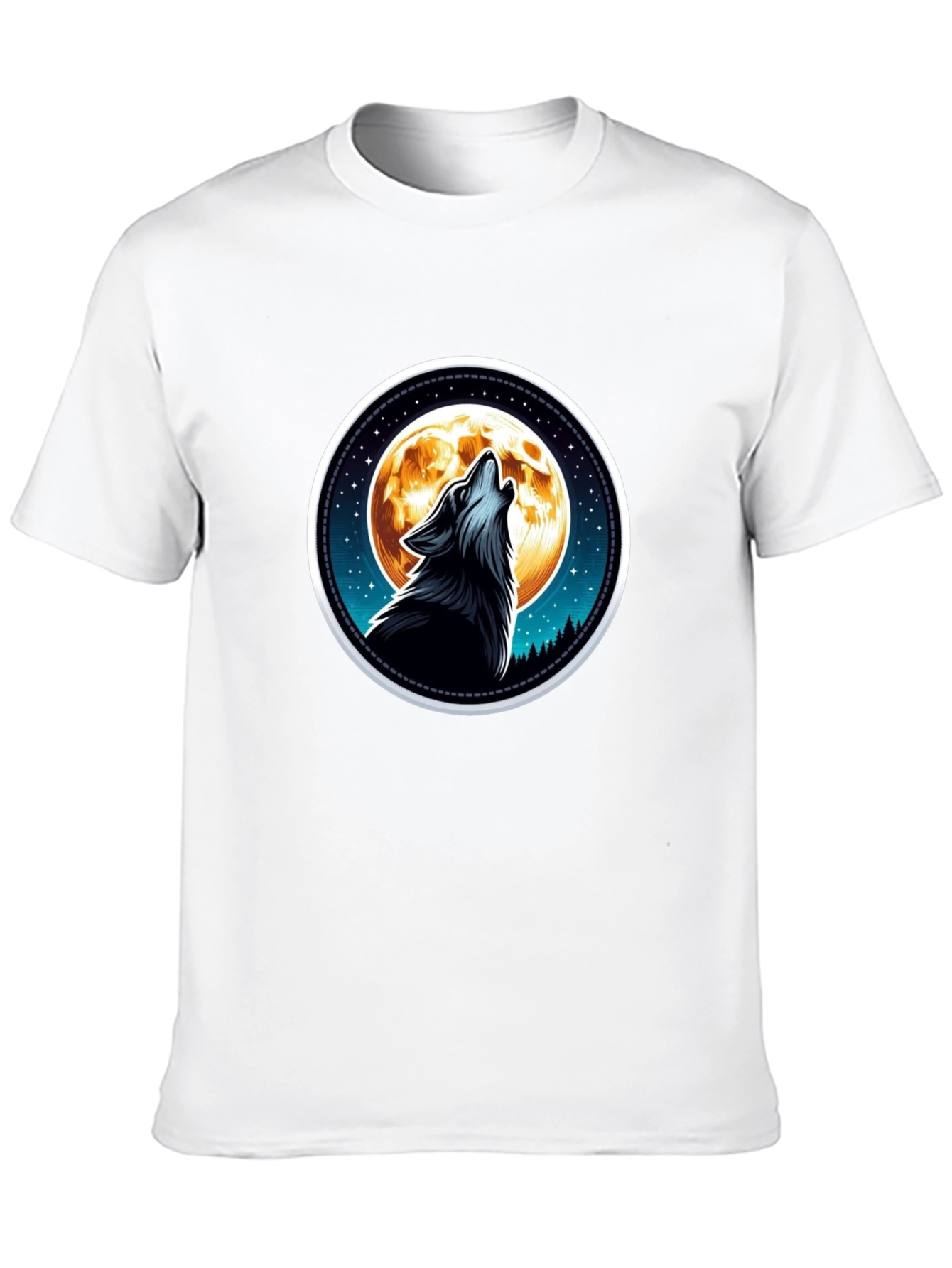Wolf Moon Graphic T-Shirt - Black Cotton Tee