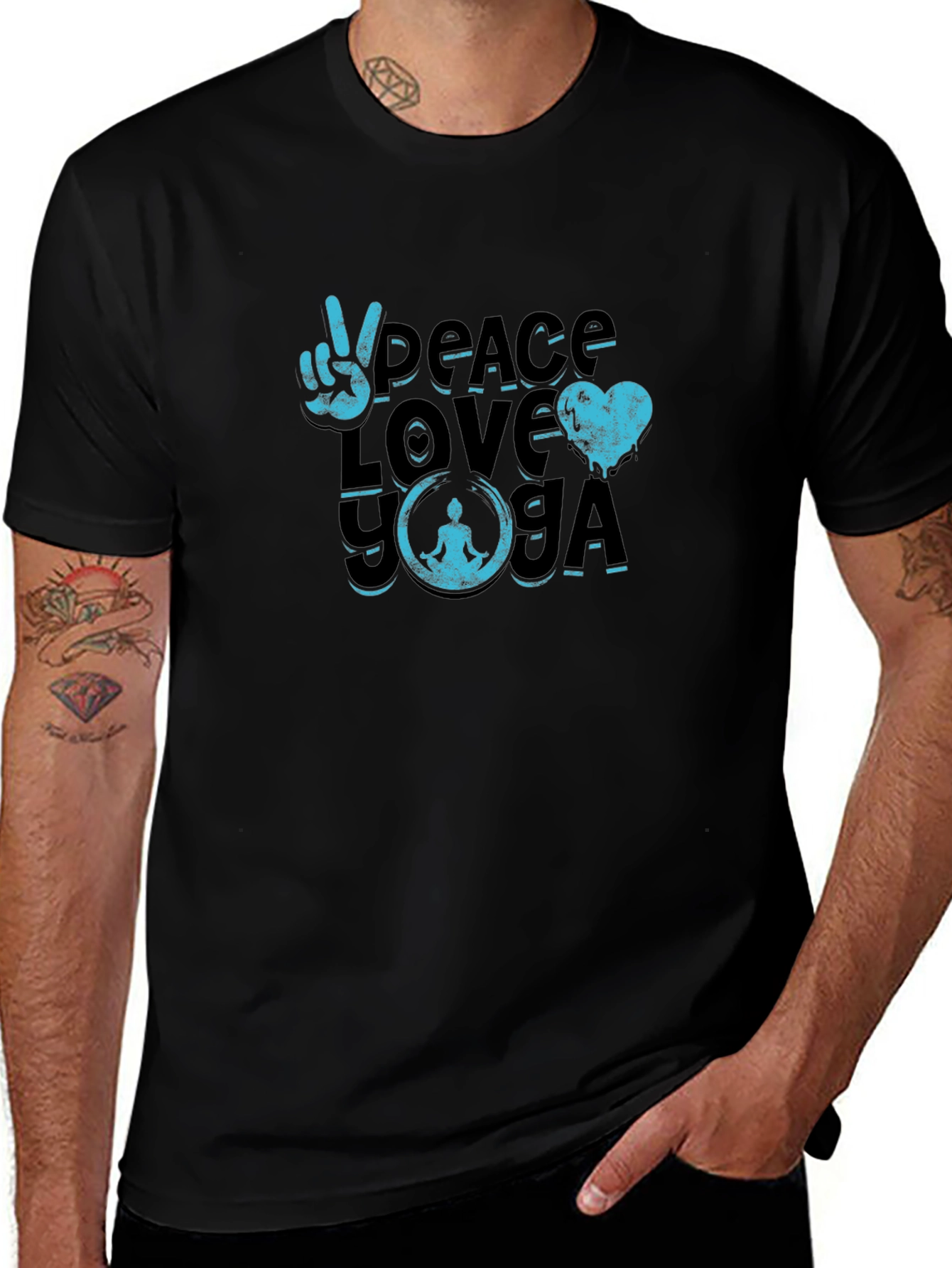 Peace Love Yoga Graphic T-Shirt