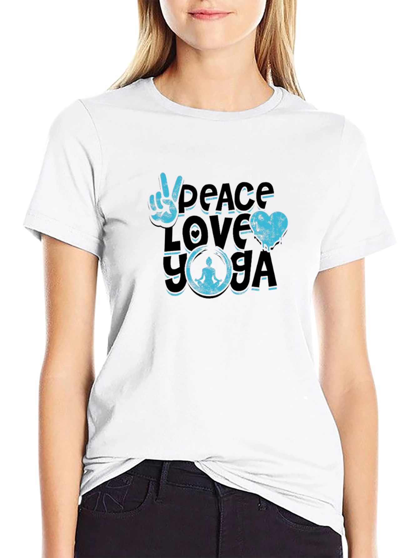 Peace Love Yoga Graphic T-Shirt