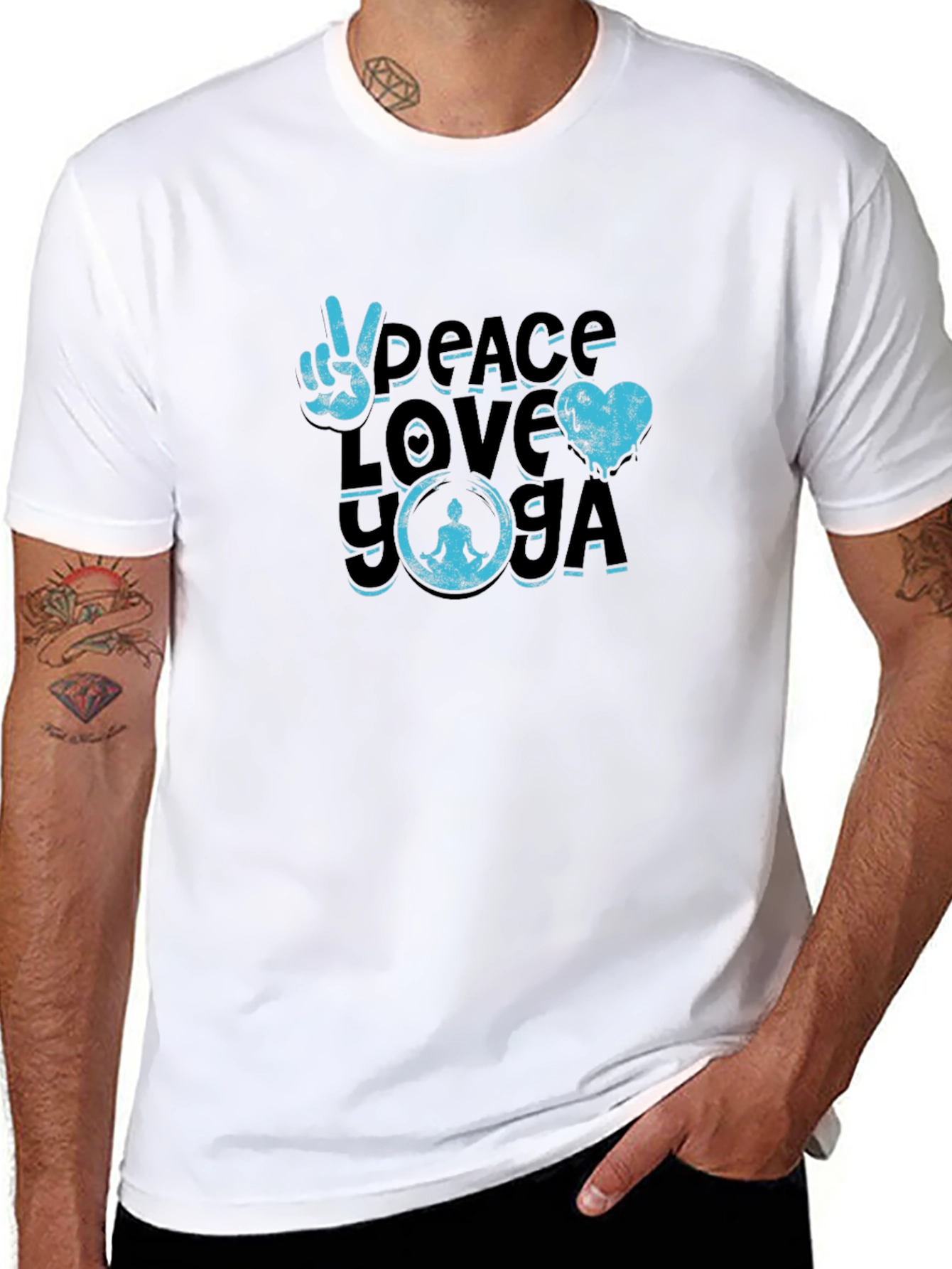 Peace Love Yoga Graphic T-Shirt