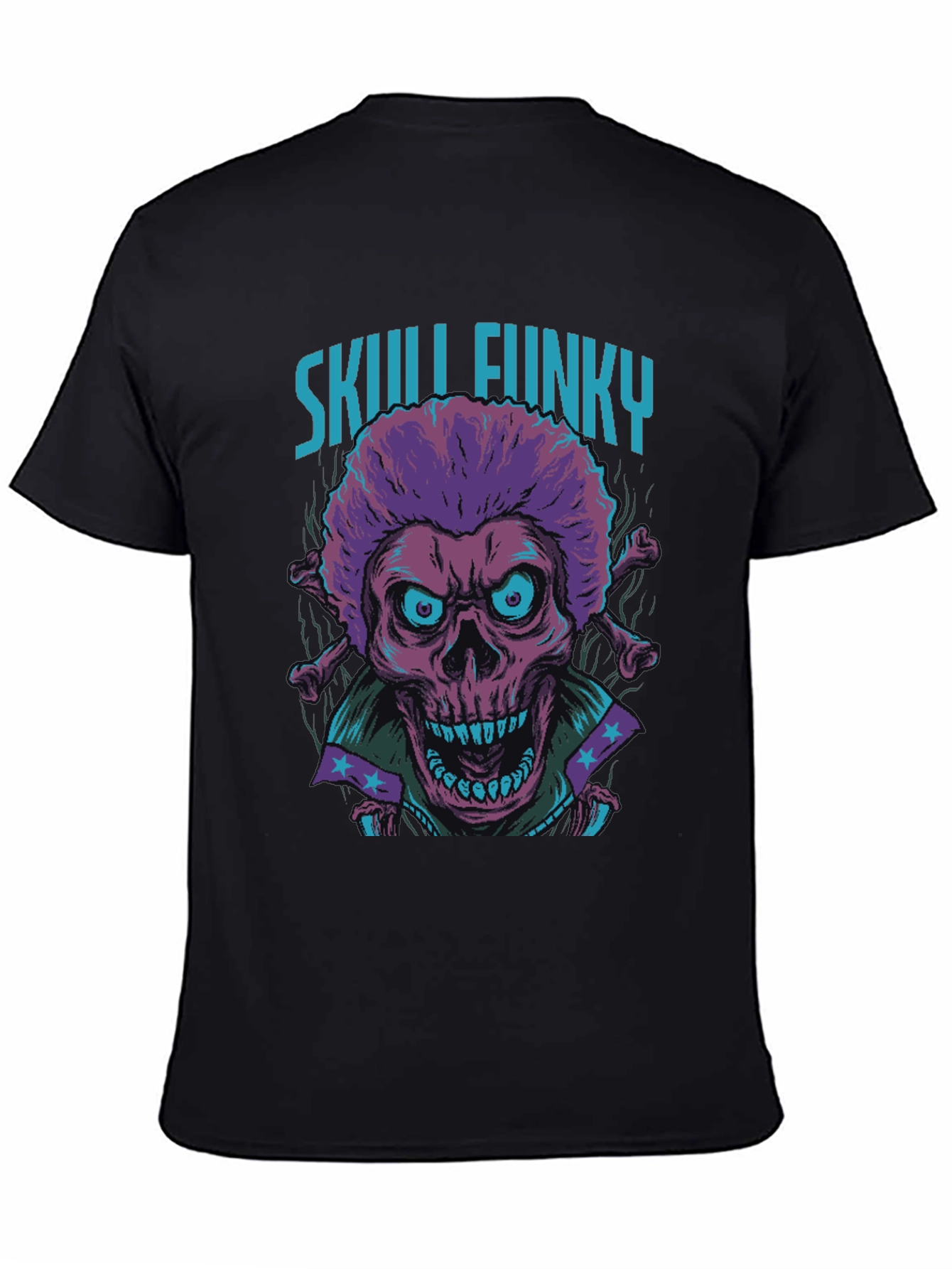 Skull Funky Graphic Print Tee - Unique Fashion