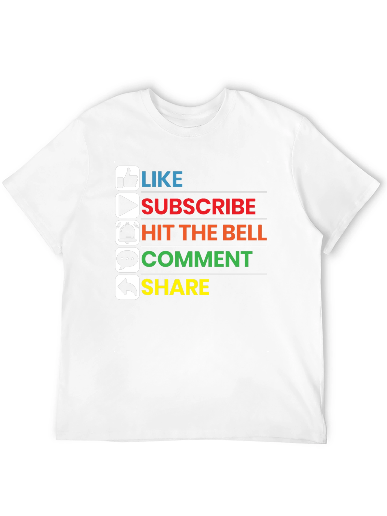 Like Subscribe Share Graphic Tee
