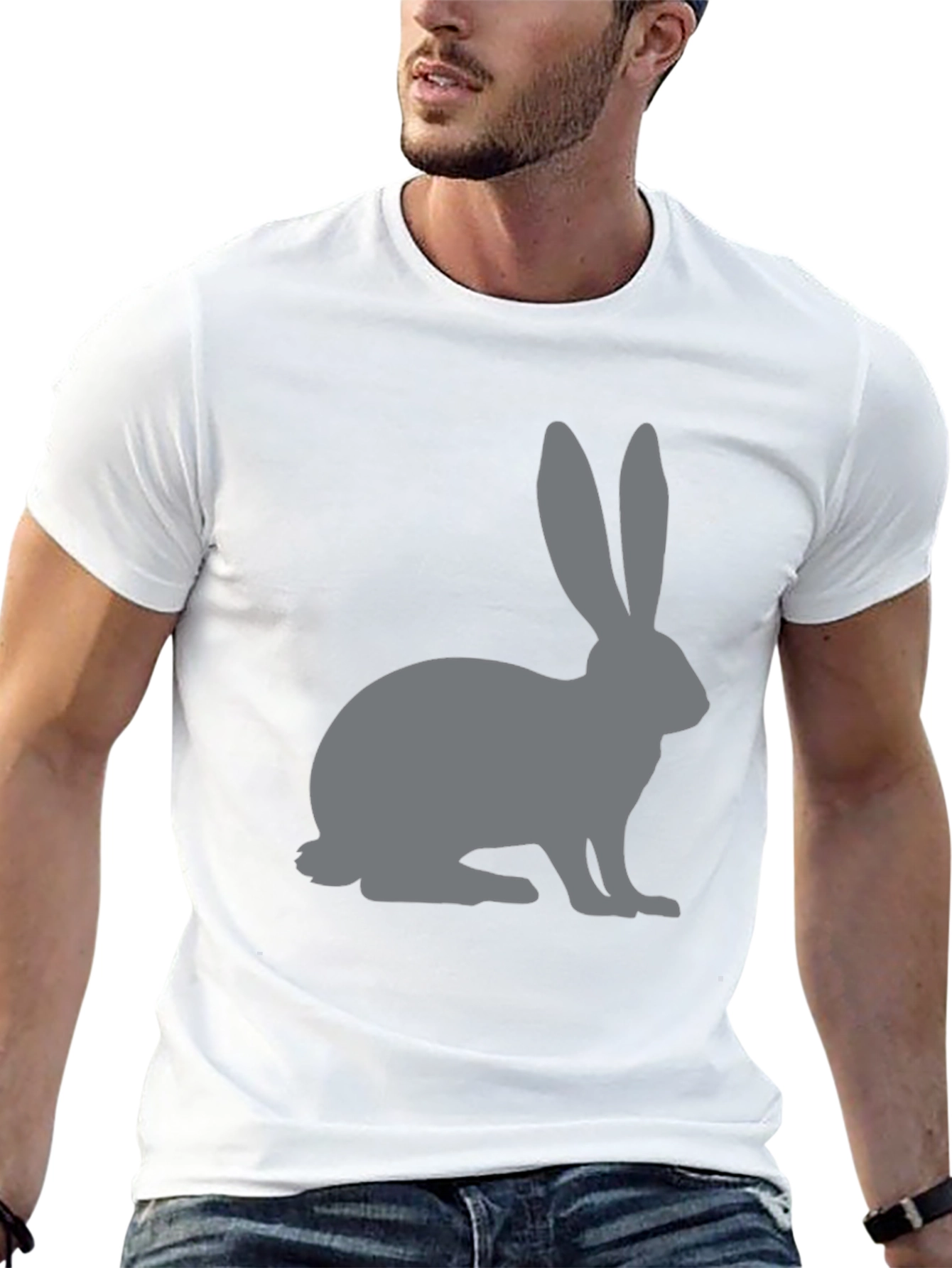 Rabbit Graphic T-Shirt - Black Cotton Tee
