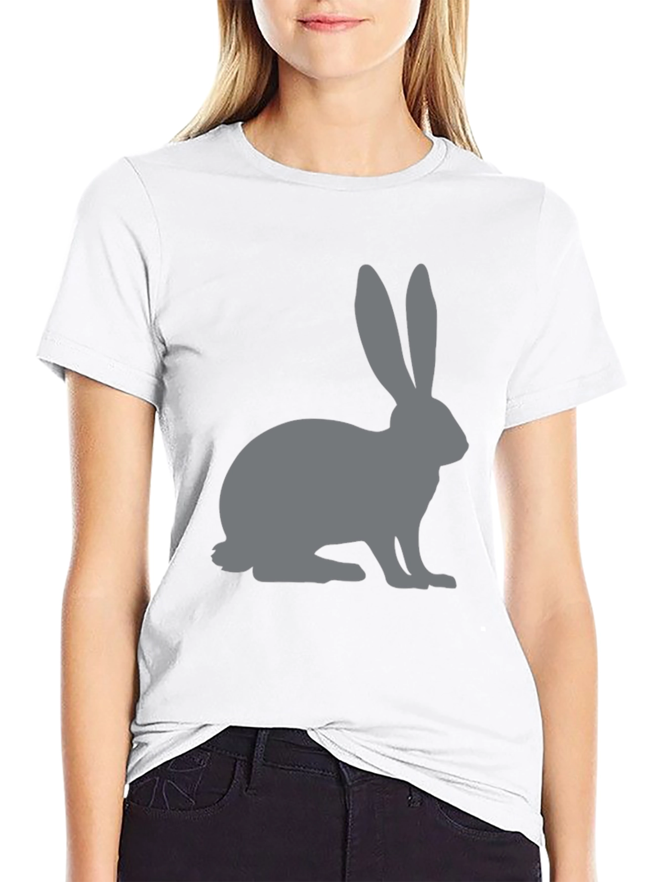 Rabbit Graphic T-Shirt - Black Cotton Tee