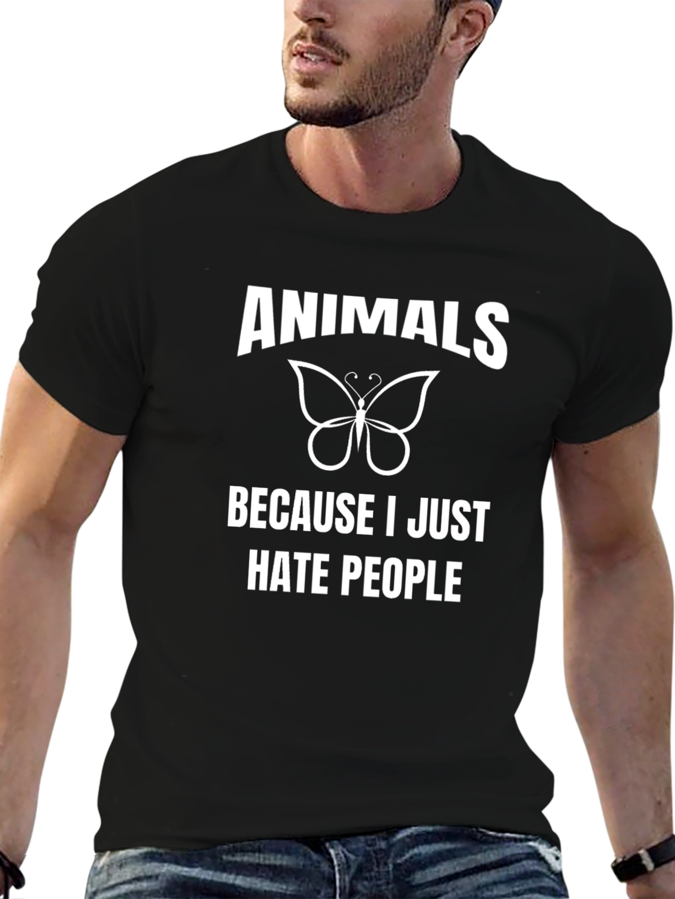 Animals Because I Hate People Graphic T-Shirt