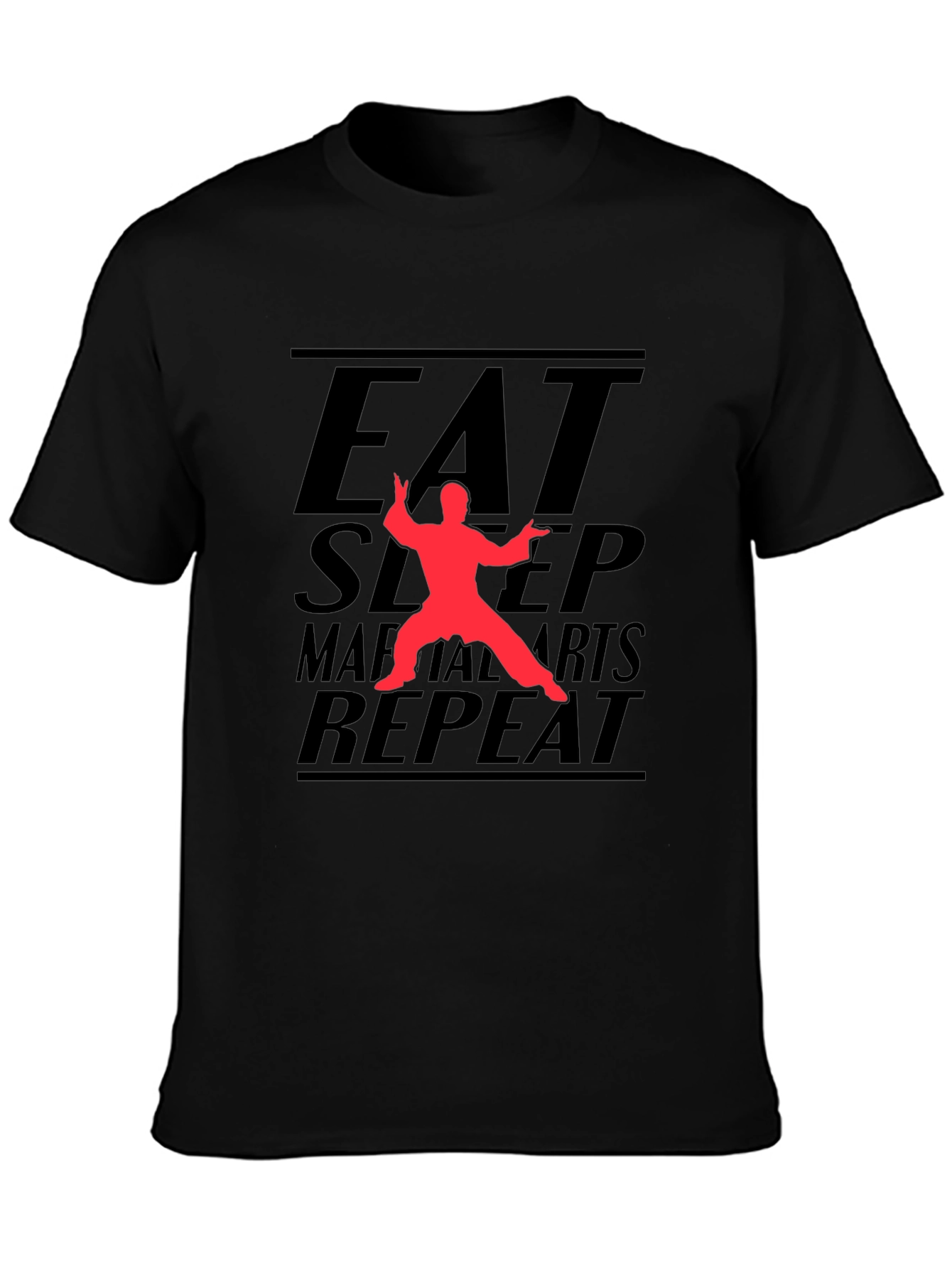 Eat Sleep Martial Arts Repeat Black T-Shirt