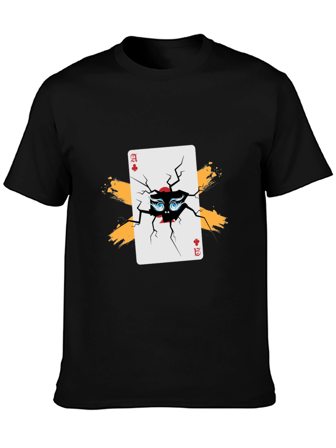 Ace of Clubs Graphic Tee - Cracked Card Design