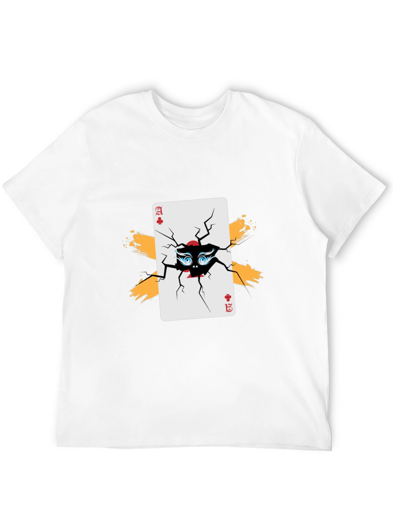 Ace of Clubs Graphic Tee - Cracked Card Design