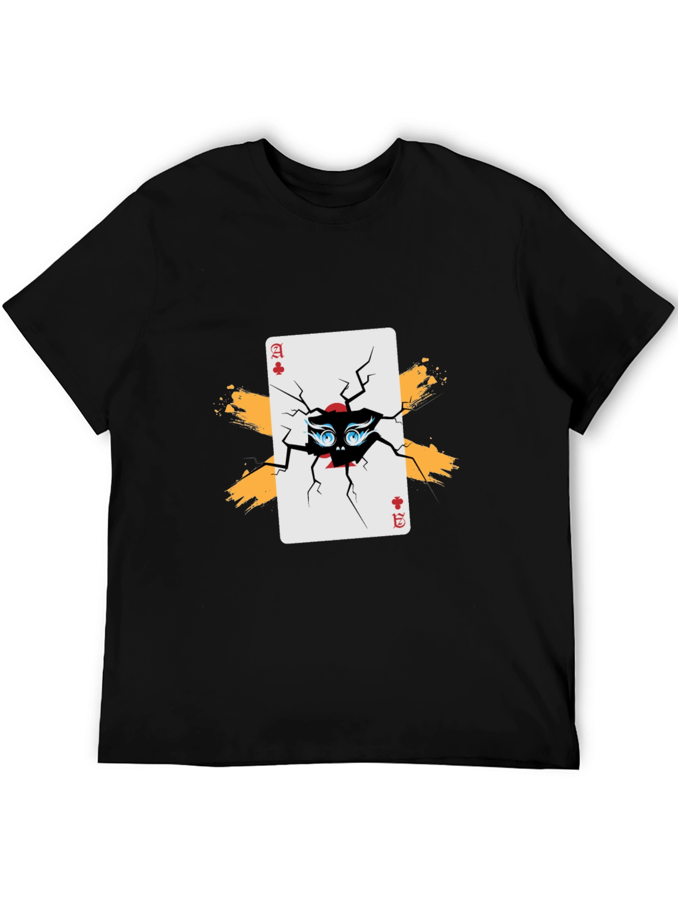 Ace of Clubs Graphic Tee - Cracked Card Design