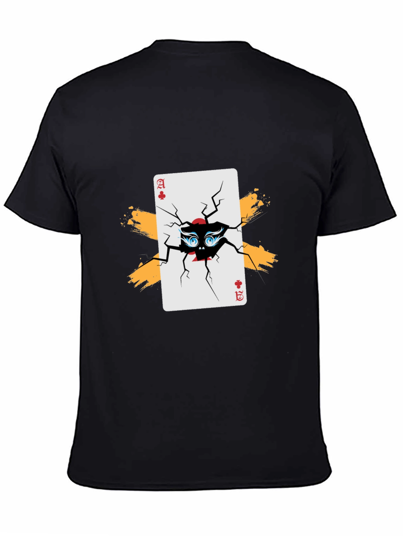 Ace of Clubs Graphic Tee - Cracked Card Design