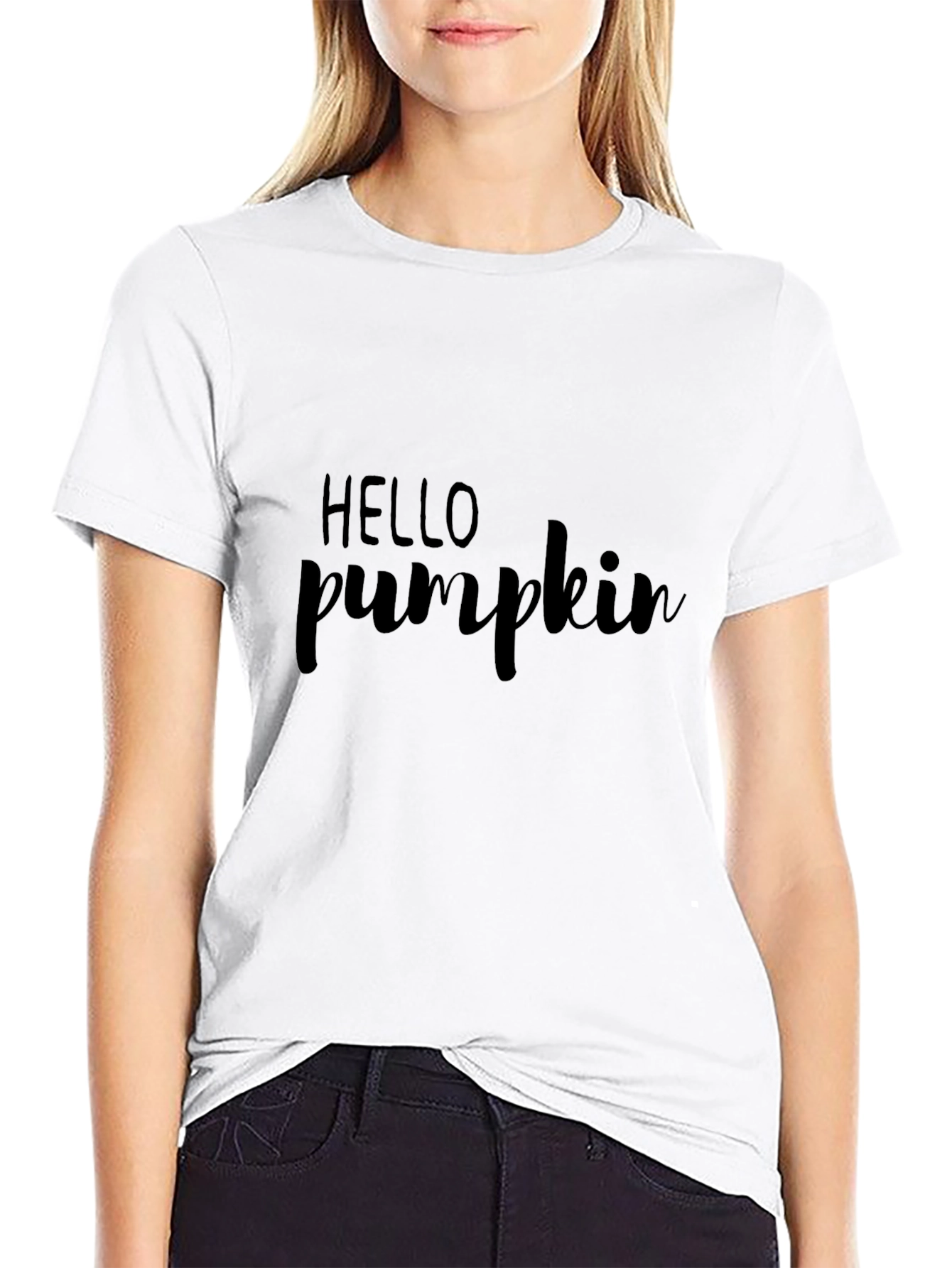 Hello Pumpkin Black Graphic Tee