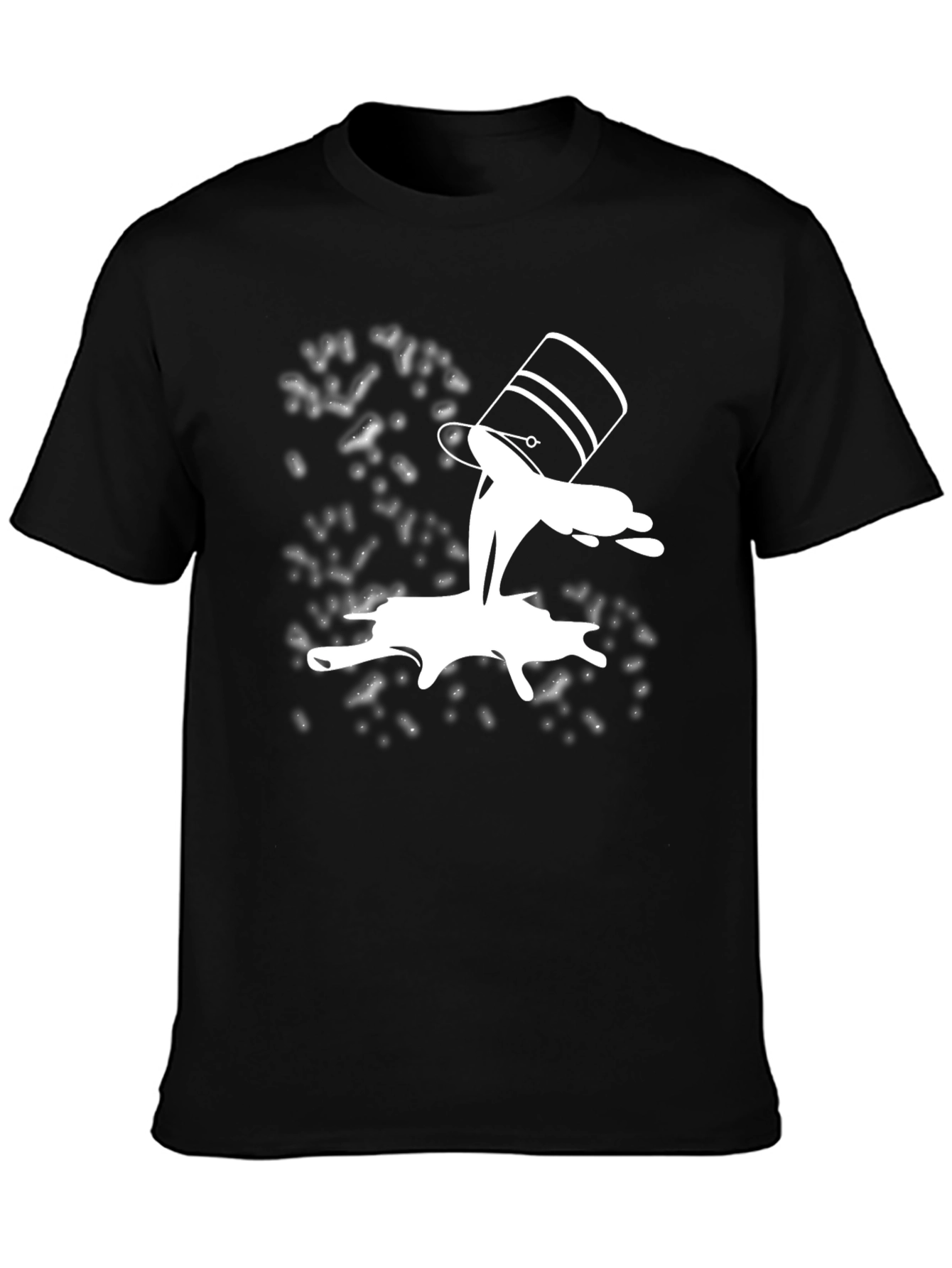 Paint Spill Graphic Tee - Black Casual T-Shirt