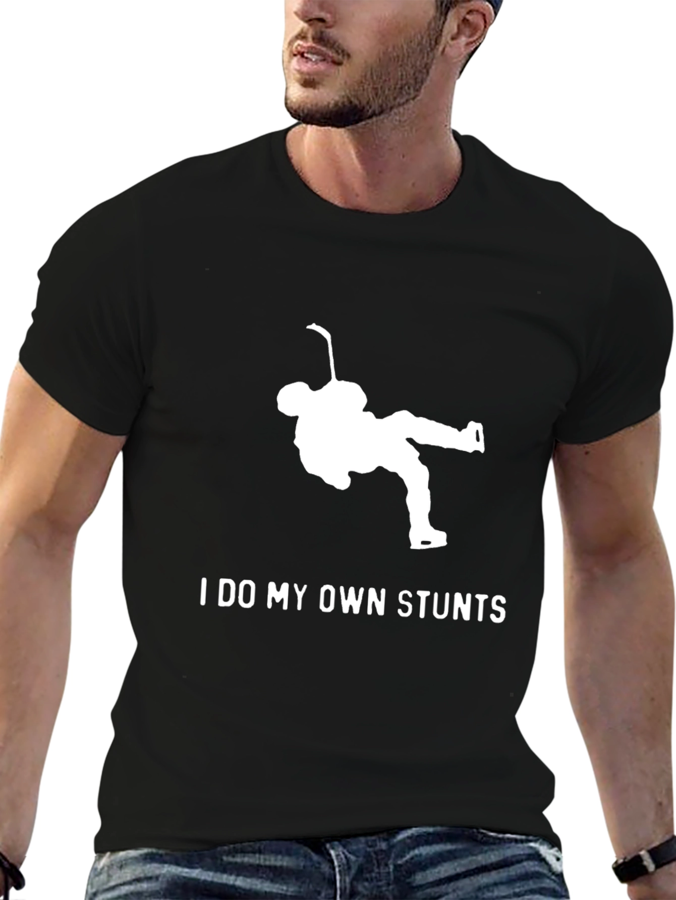 I Do My Own Stunts Hockey T-Shirt
