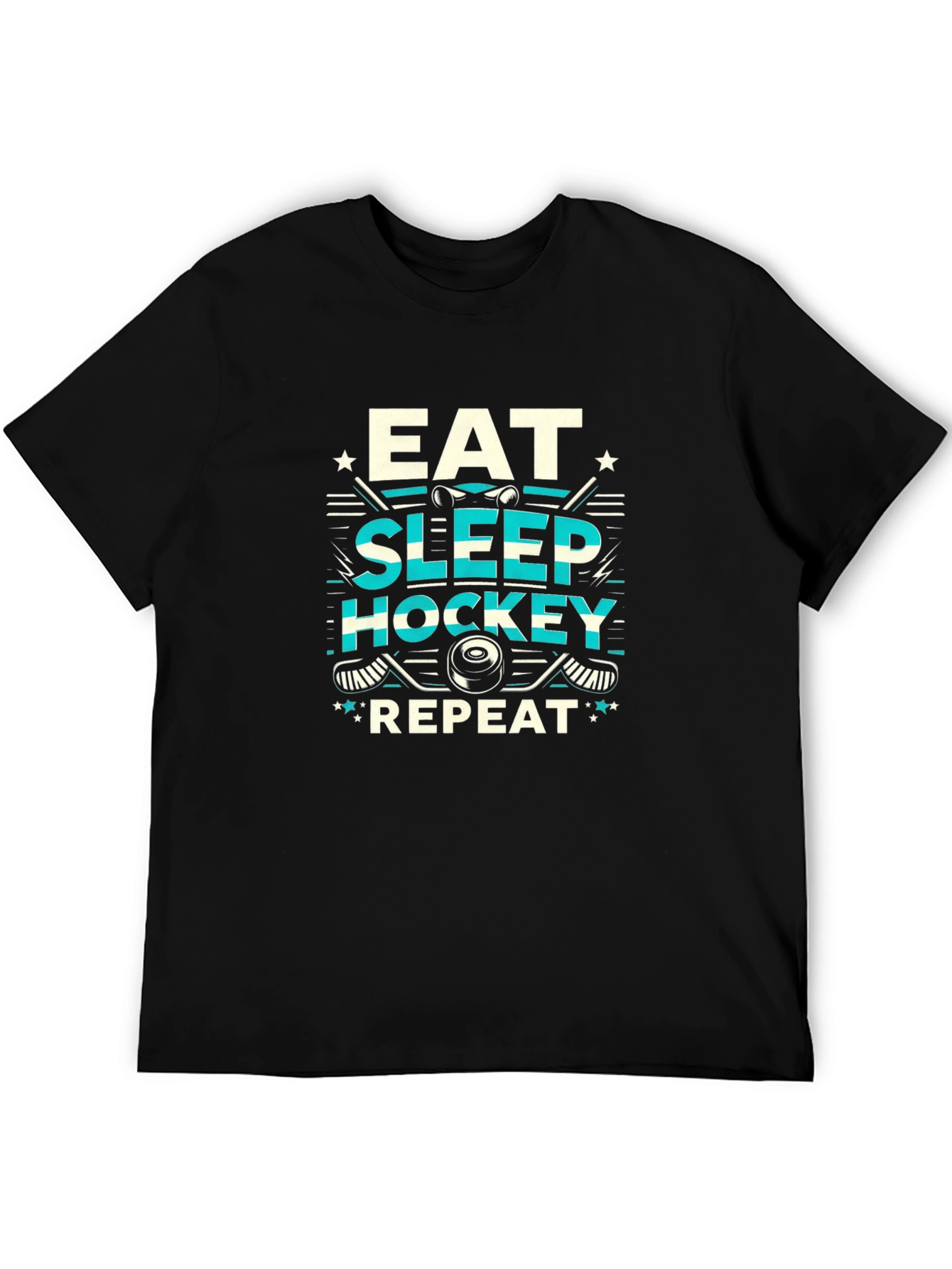 Eat Sleep Hockey Repeat Graphic Tee
