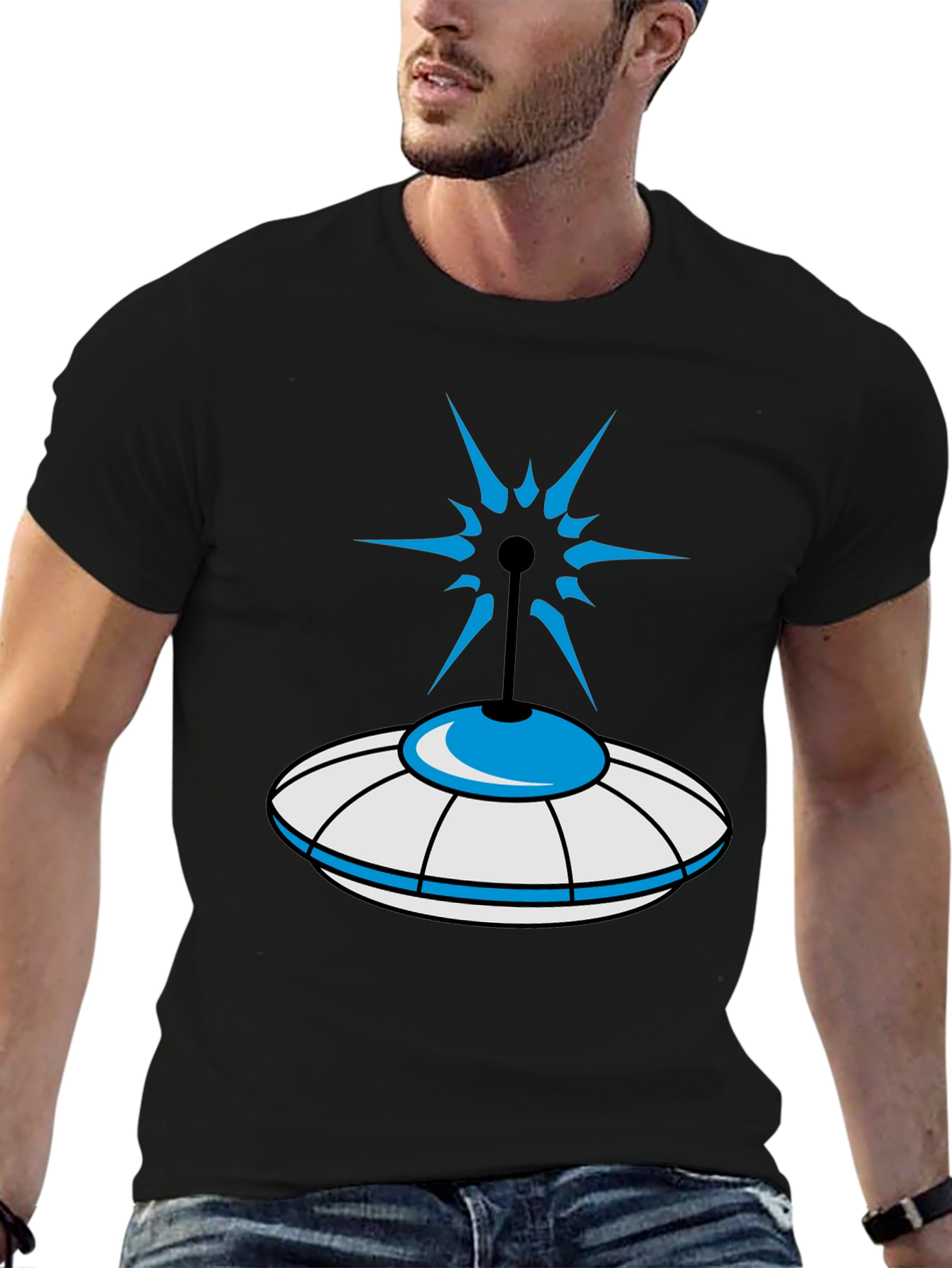UFO Graphic Tee - Novelty Alien Spaceship T-Shirt