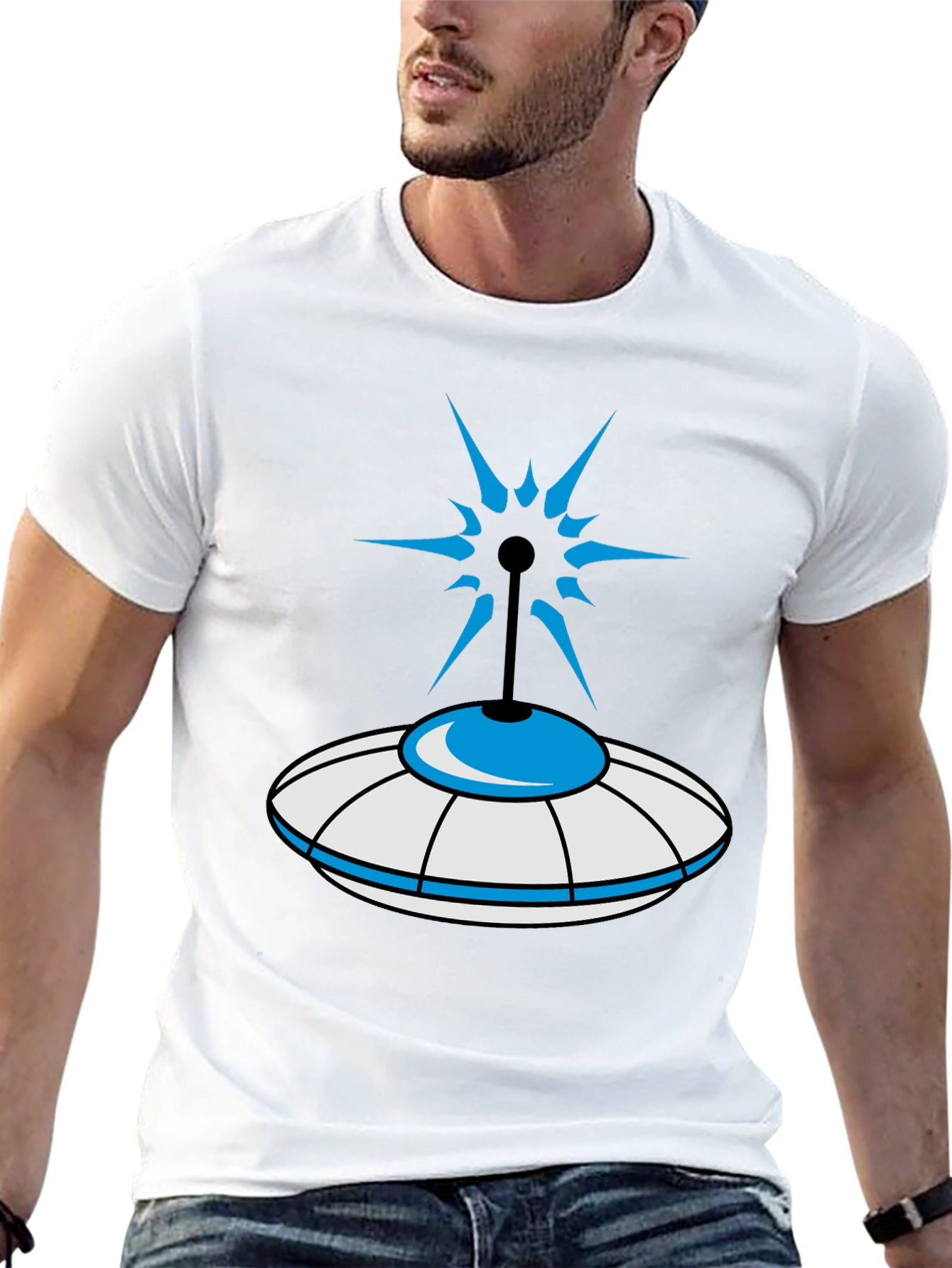 UFO Graphic Tee - Novelty Alien Spaceship T-Shirt