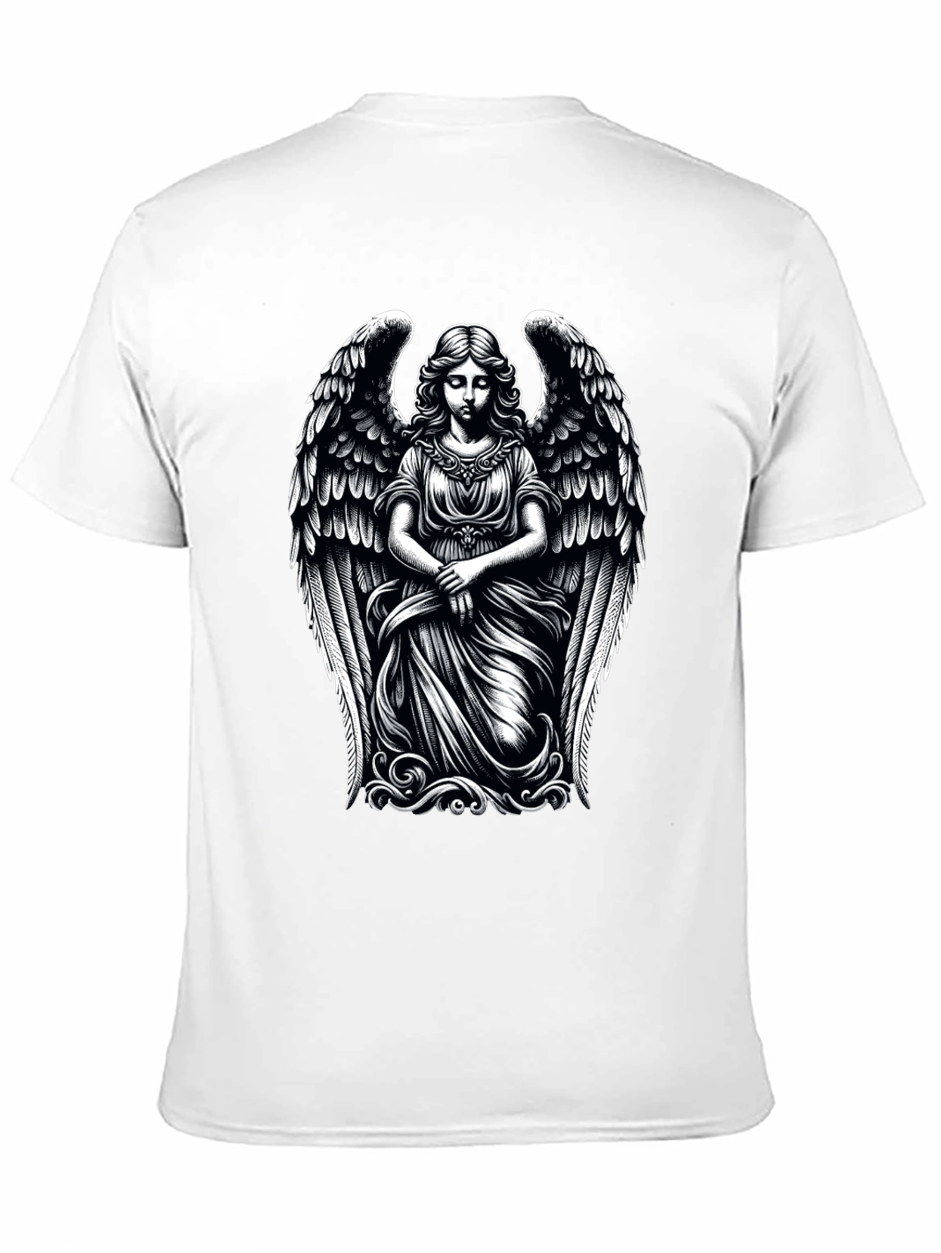 Angel Wings Graphic Print Black T-Shirt