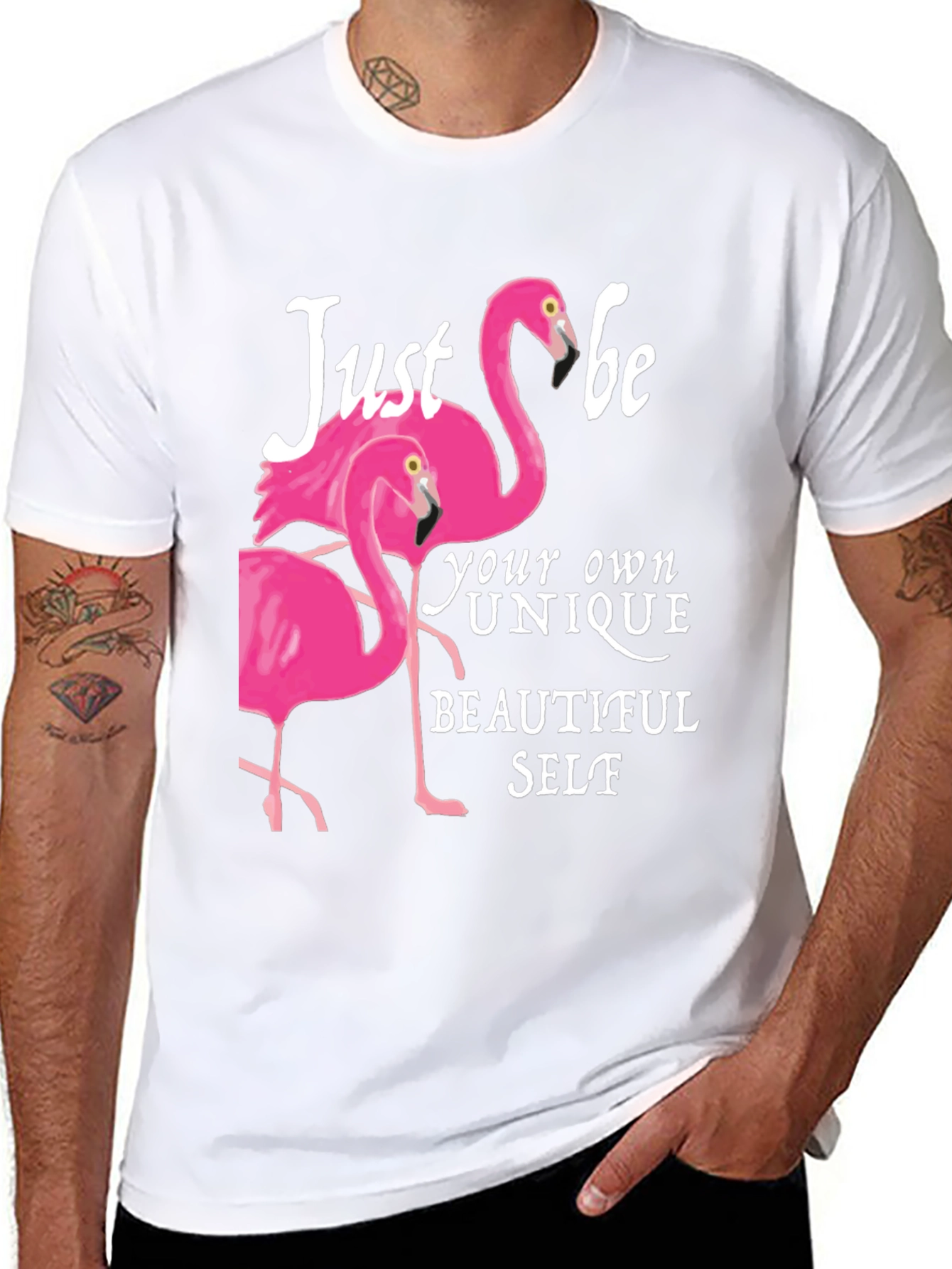 Flamingo Be Yourself Graphic Tee - Black