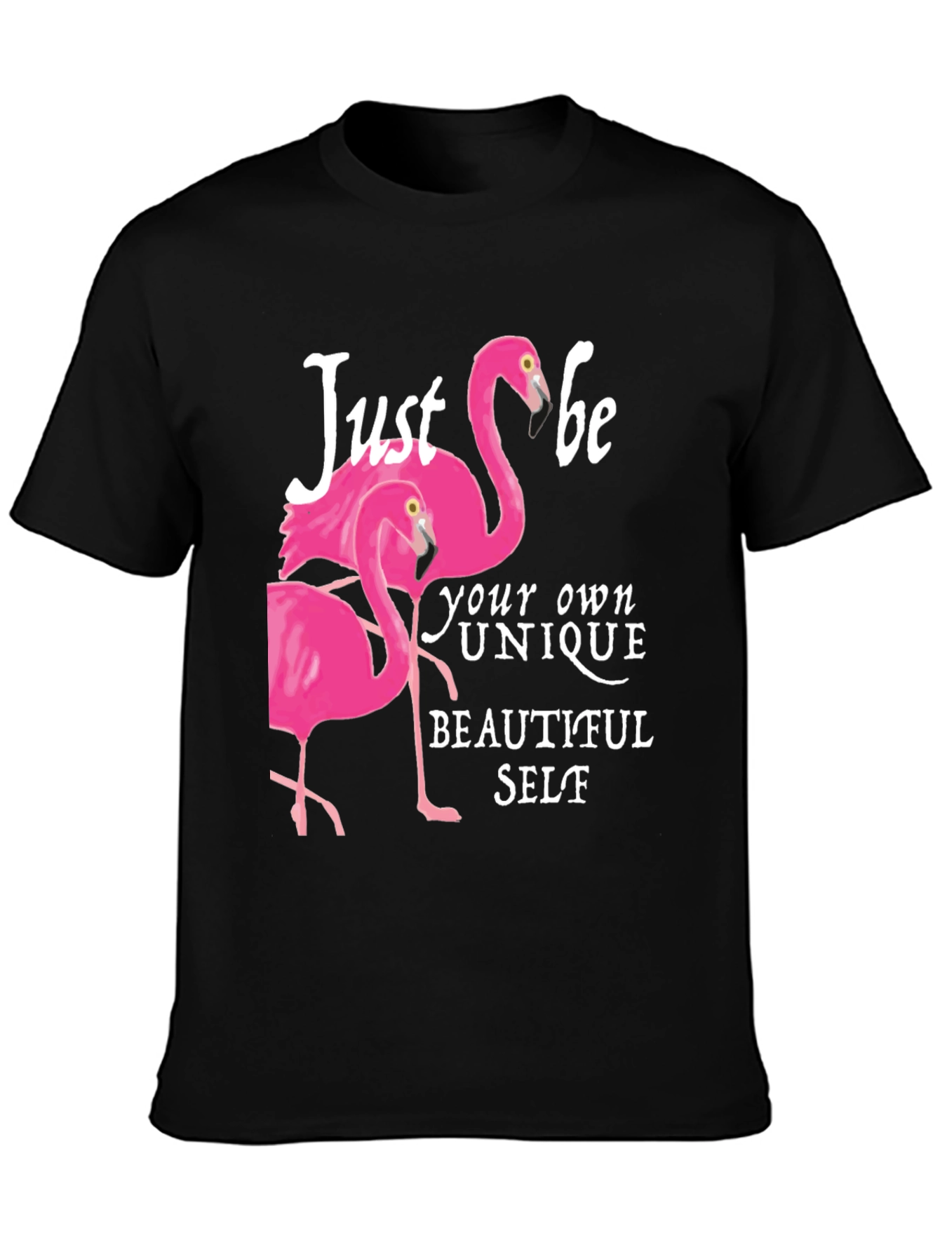 Flamingo Be Yourself Graphic Tee - Black