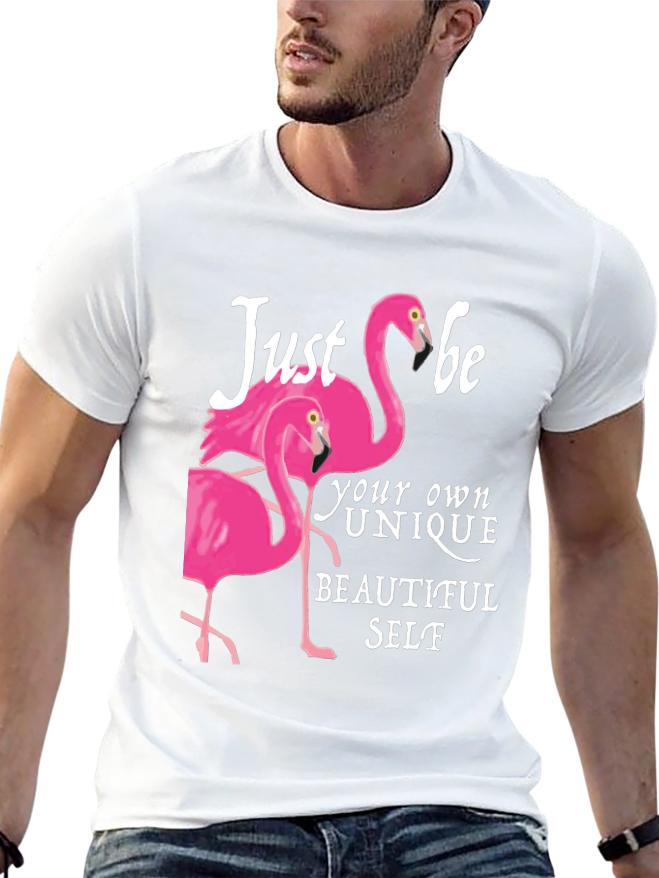 Flamingo Be Yourself Graphic Tee - Black