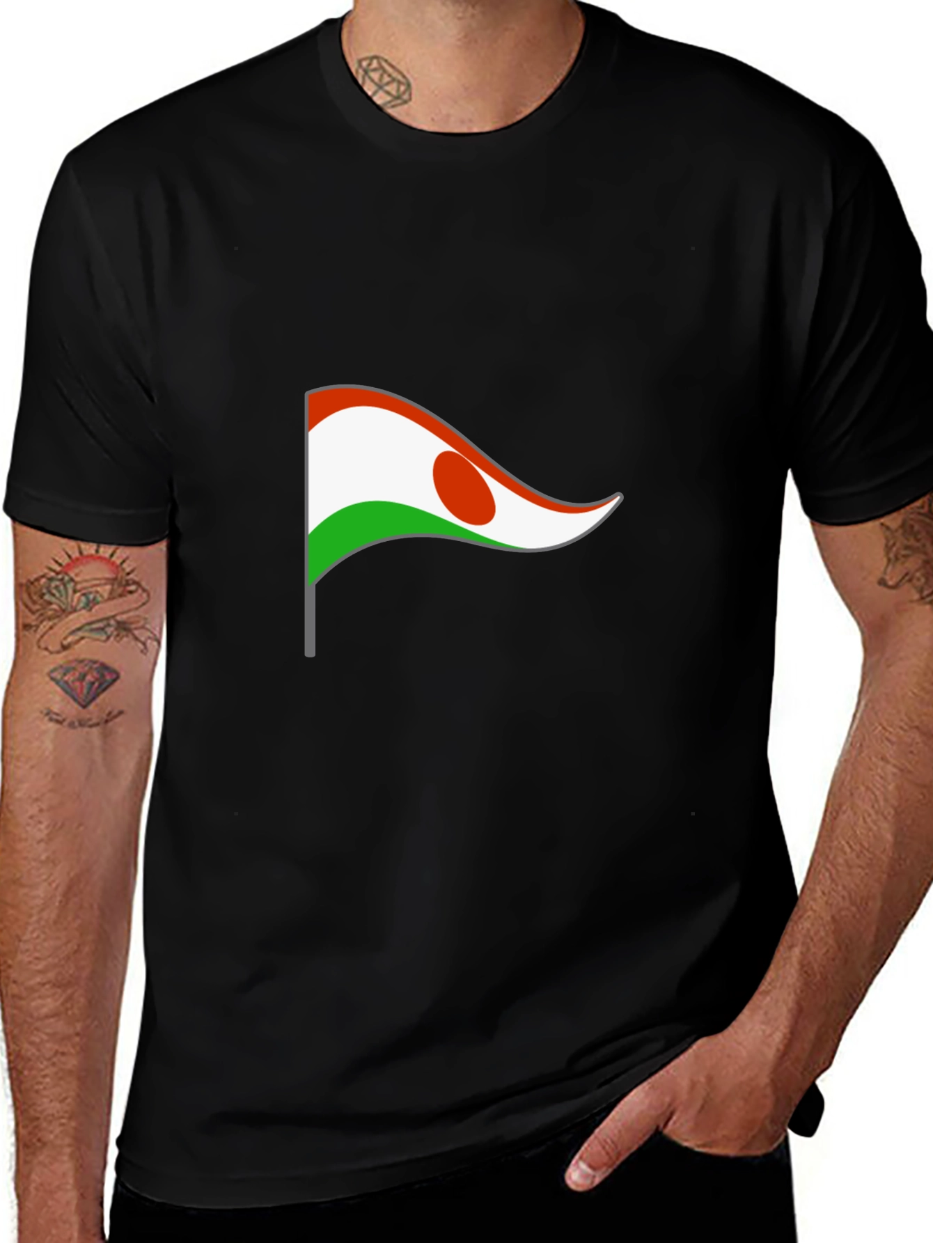 Niger Flag T-Shirt - Black Graphic Tee