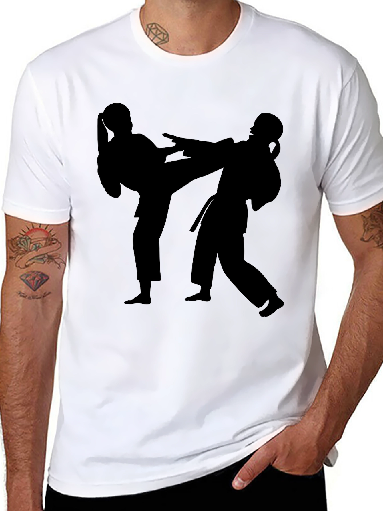 Karate Silhouette Graphic Tee - Martial Arts T-Shirt