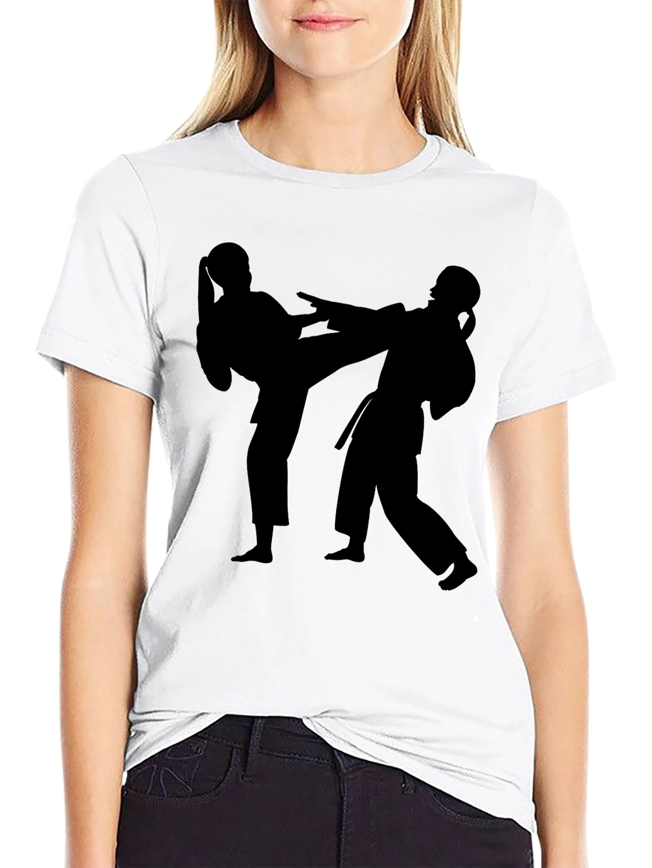 Karate Silhouette Graphic Tee - Martial Arts T-Shirt