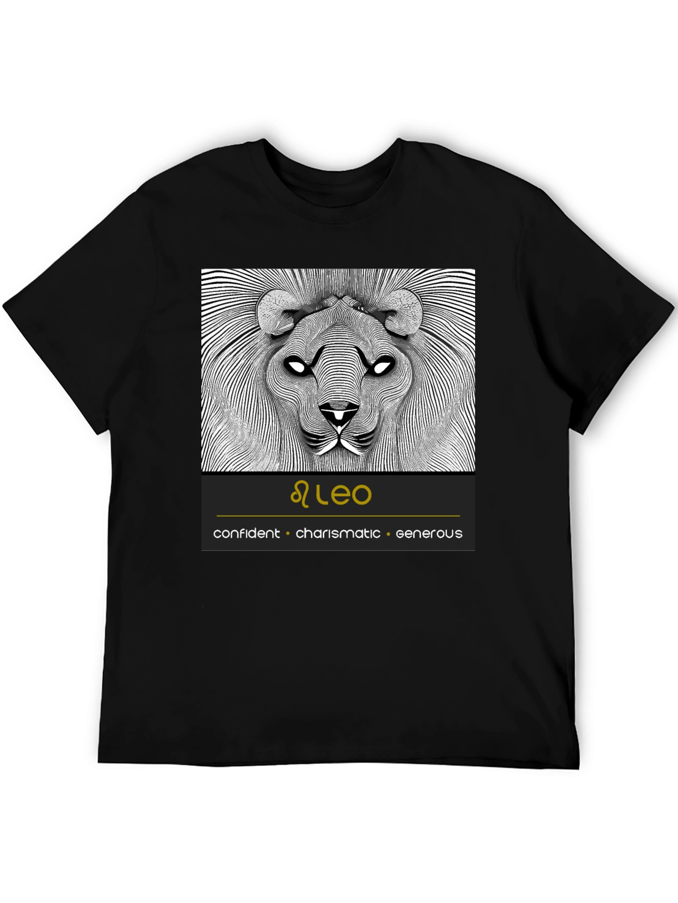Leo Zodiac Sign Black T-Shirt
