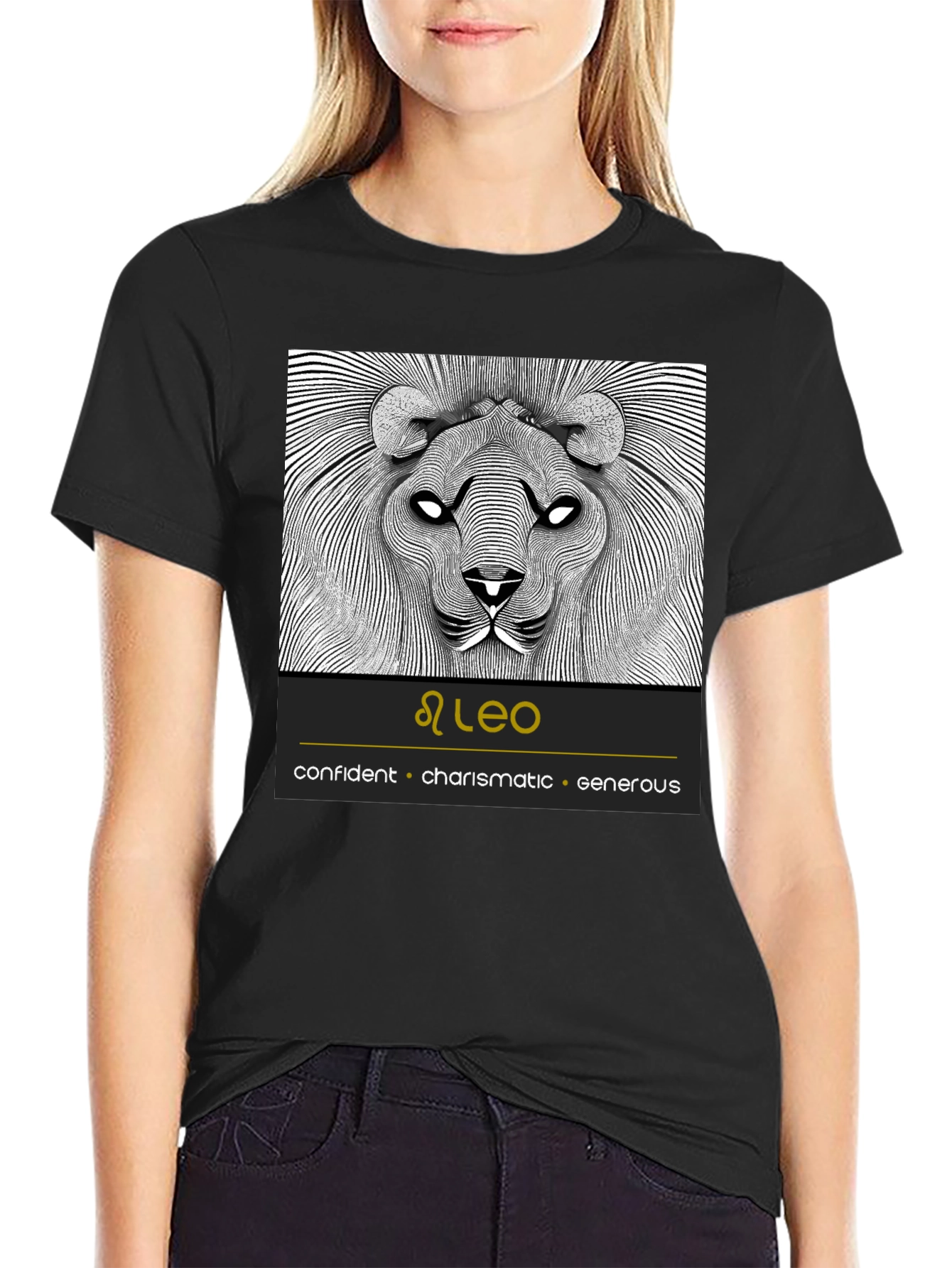 Leo Zodiac Sign Black T-Shirt